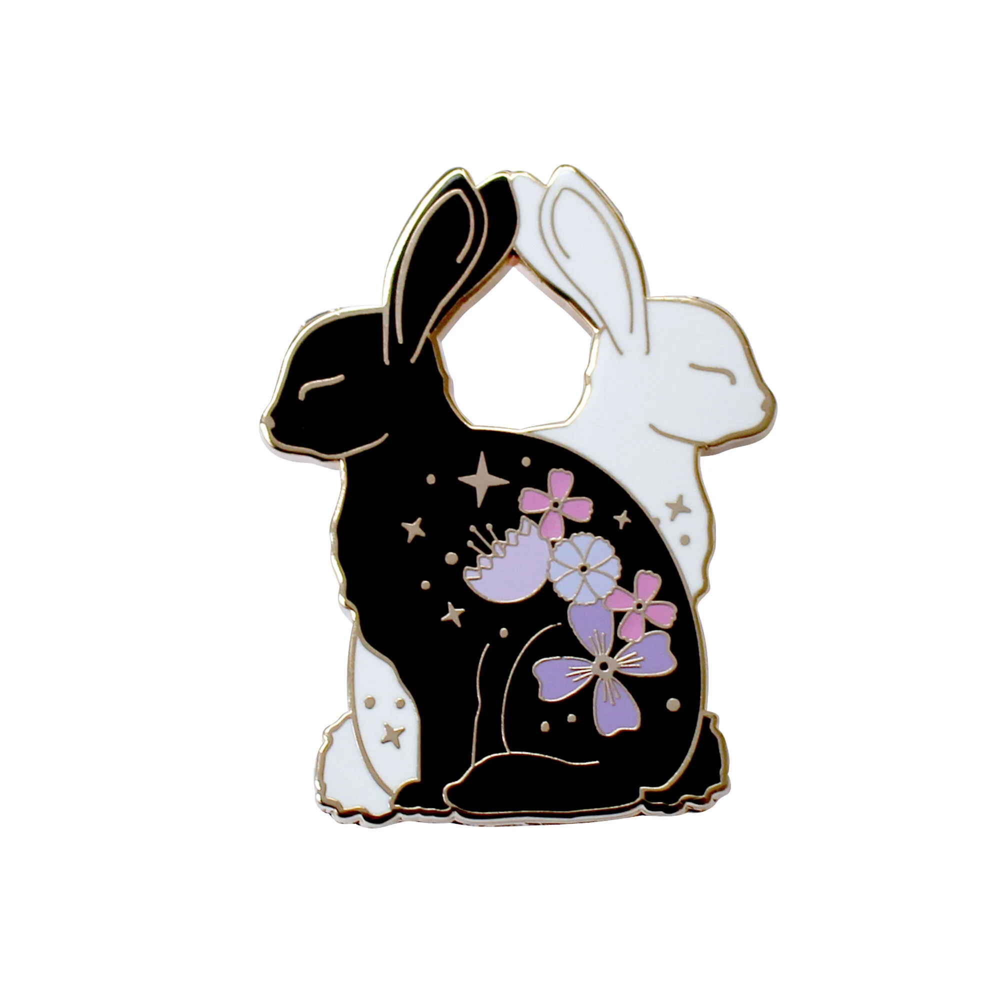 rabbits enamel pin
