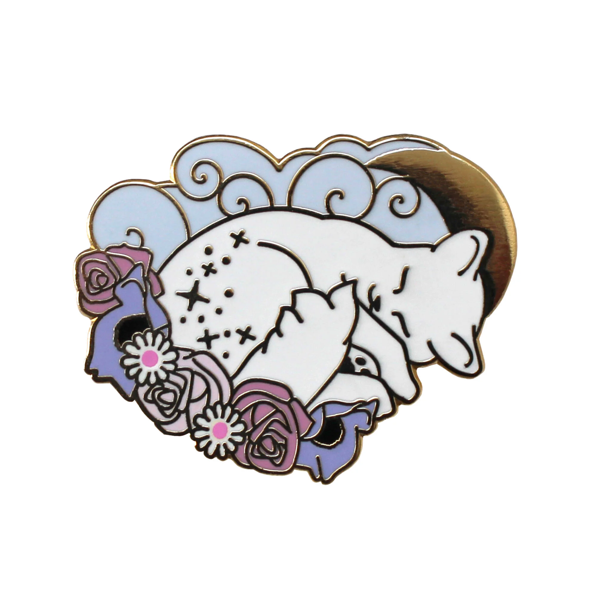 sleeping cat enamel pin