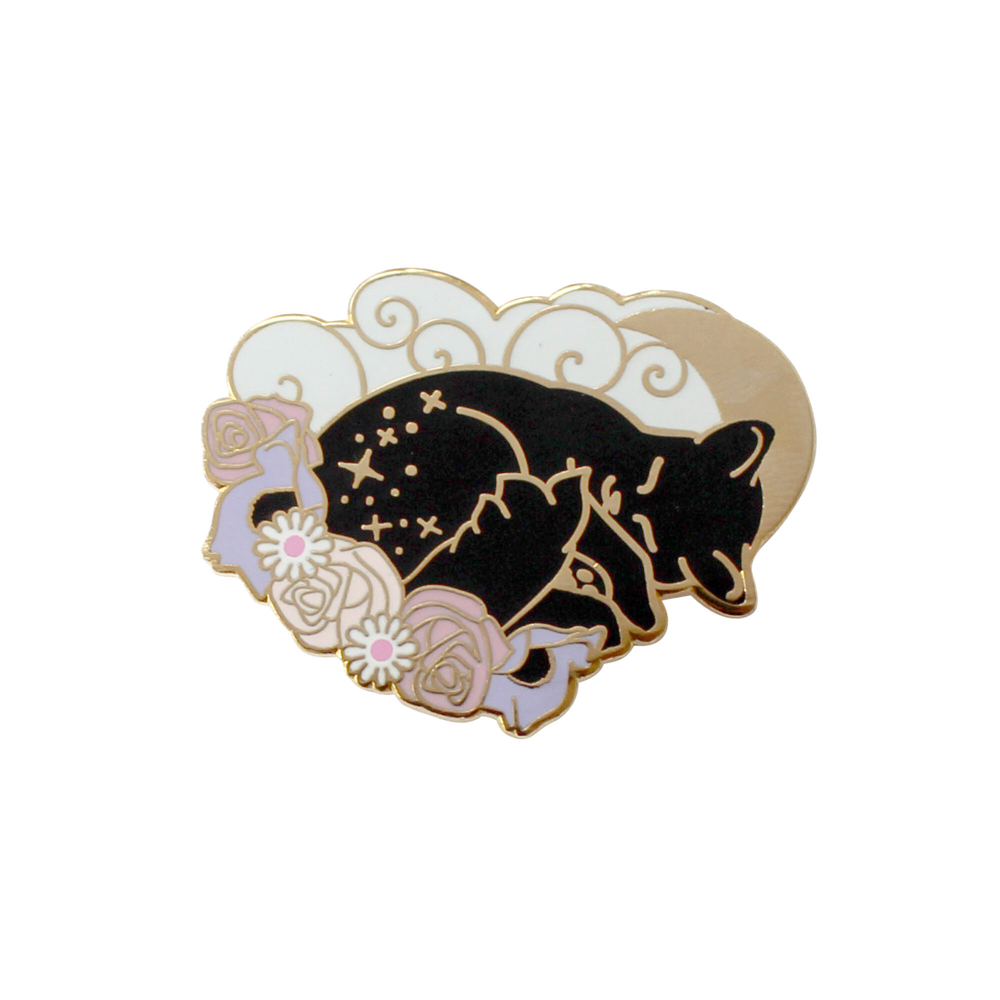 sleeping cat enamel pin