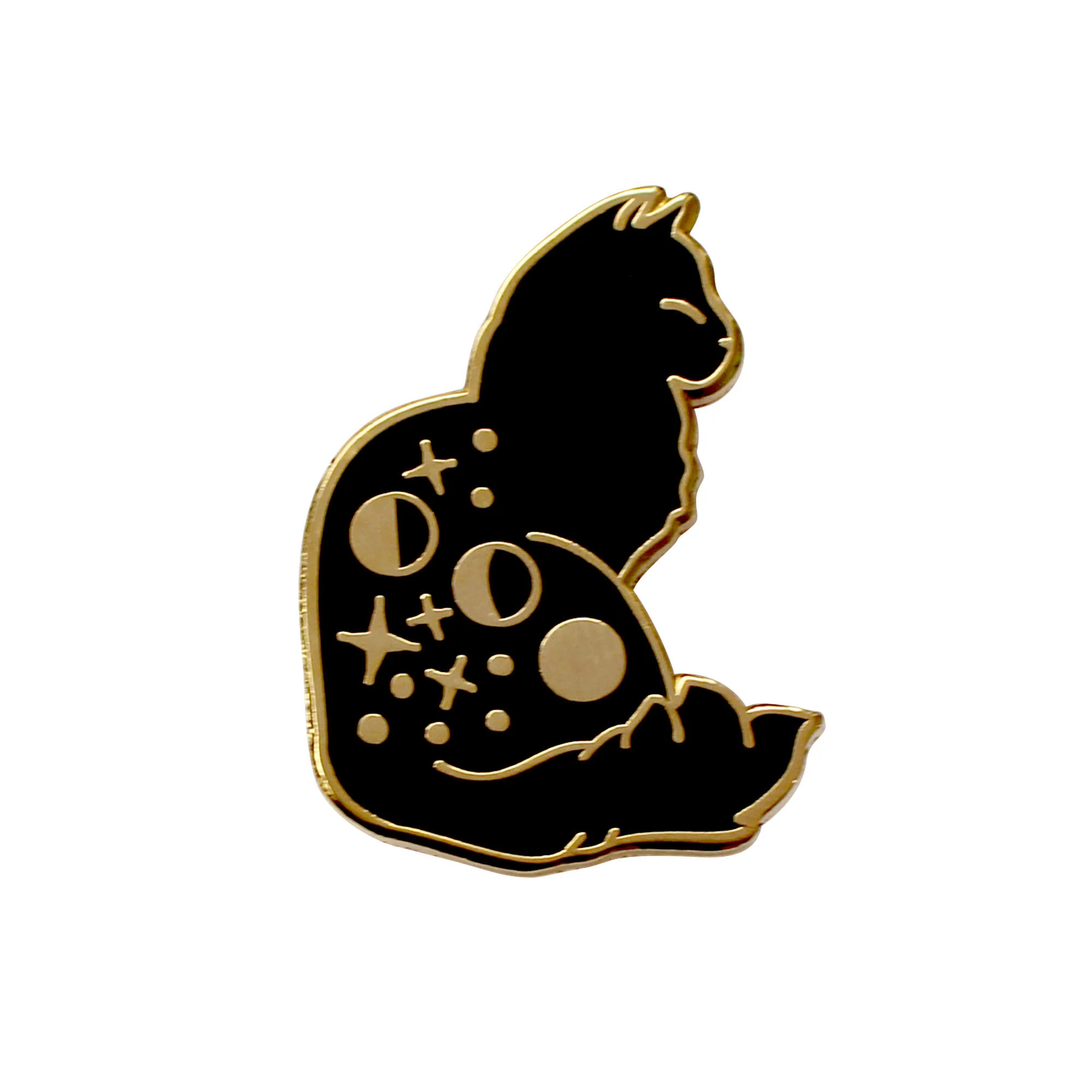 black cat enamel pin