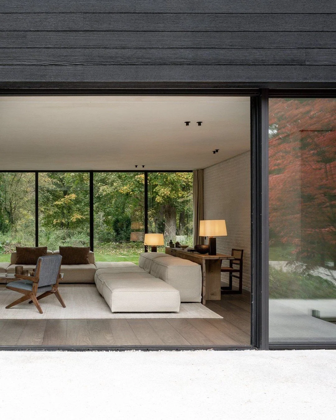 At the heart of VR House, the Extra Soft sofa by @LivingDivani sets the tone for a space designed to be lived in slowly. Generous, low, and deeply comfortable, it anchors the living room with quiet confidence &mdash; a place to pause, gather, and sin