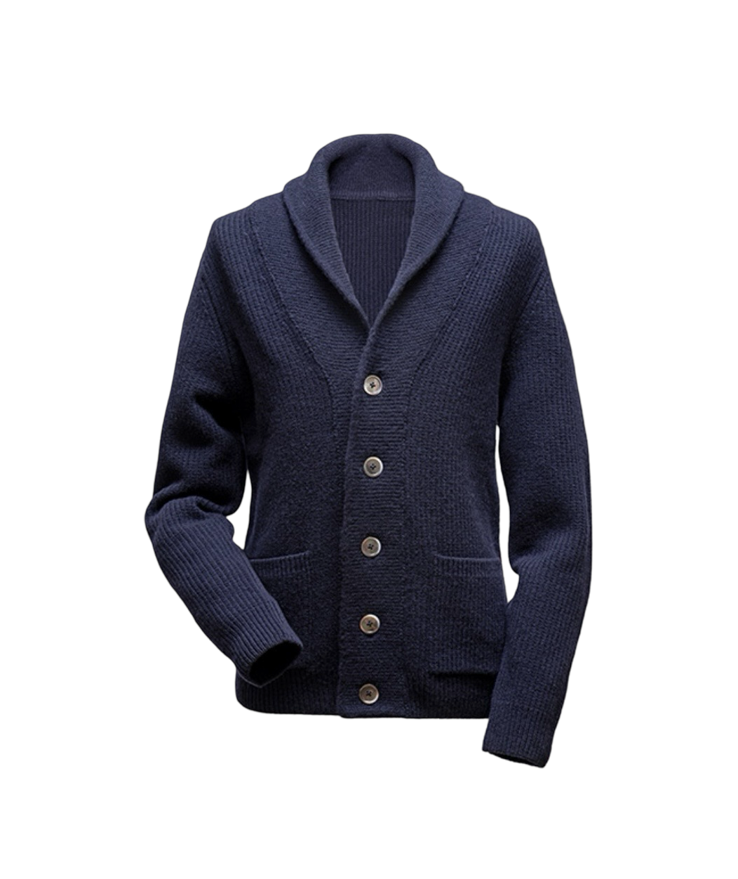 Shawl-Collar Knit Cardigan