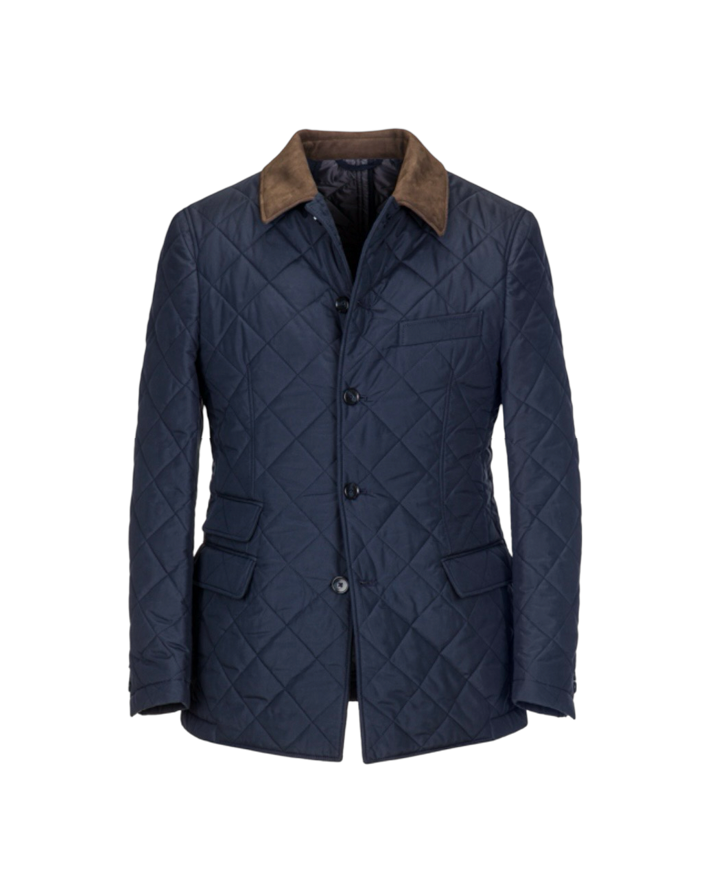 Quilted Field Jacket with Suede Collar