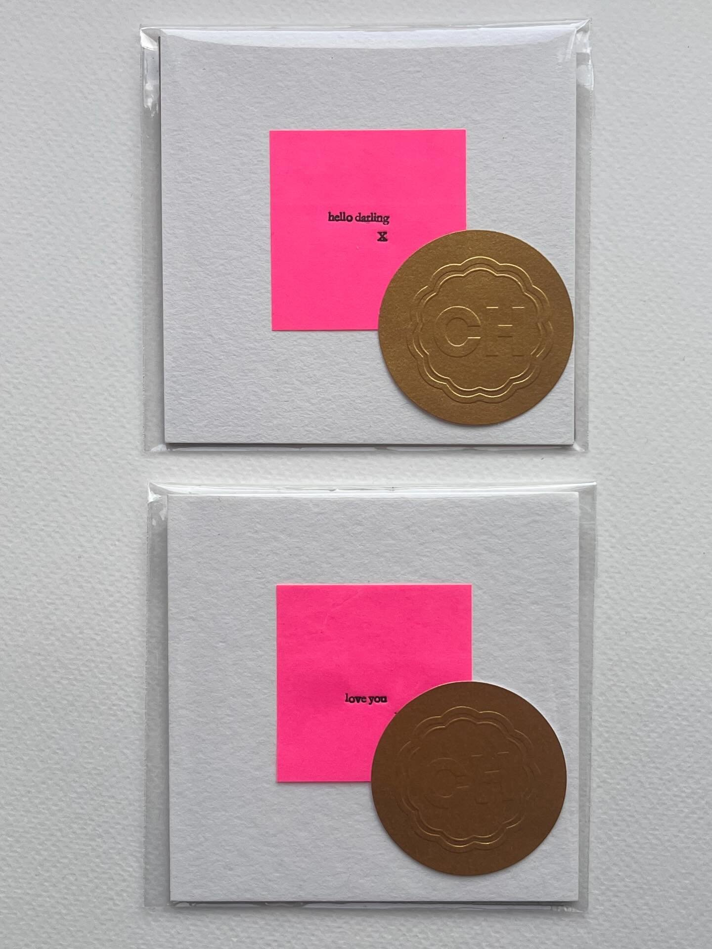 Mini love notes 💘💘💘

Pocket sized prints, letter pressed by me in Wales, onto neon pink post-it&rsquo;s and mounted onto 300gsm paper. Ouffff, they&rsquo;re a bit lush TBH 💘💘💘

Modelled on the love notes shared between my Mum and I for over 20 