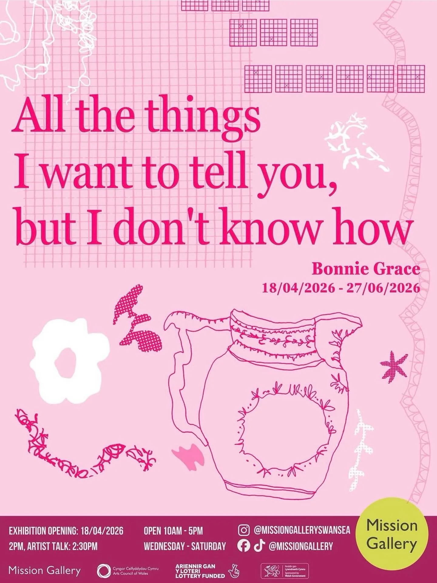 I&rsquo;m so delighted to be in conversation with my MA @swanseacollegeofart_uwtsd graduate and friend @bonnie.grace.art @missiongalleryswansea this Saturday afternoon. 

Bonnie will be talking us through her beautiful new solo show - All the things 