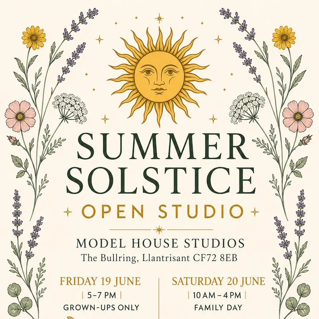 Next weekend it&rsquo;s Summer Solstice, the longest day of year 🌞 

To celebrate we are opening our workshop and studio doors @themodelhouse_llantrisant, welcoming friends and loved ones to peep in on what we get up to on the hilltop✨ 

Three floor