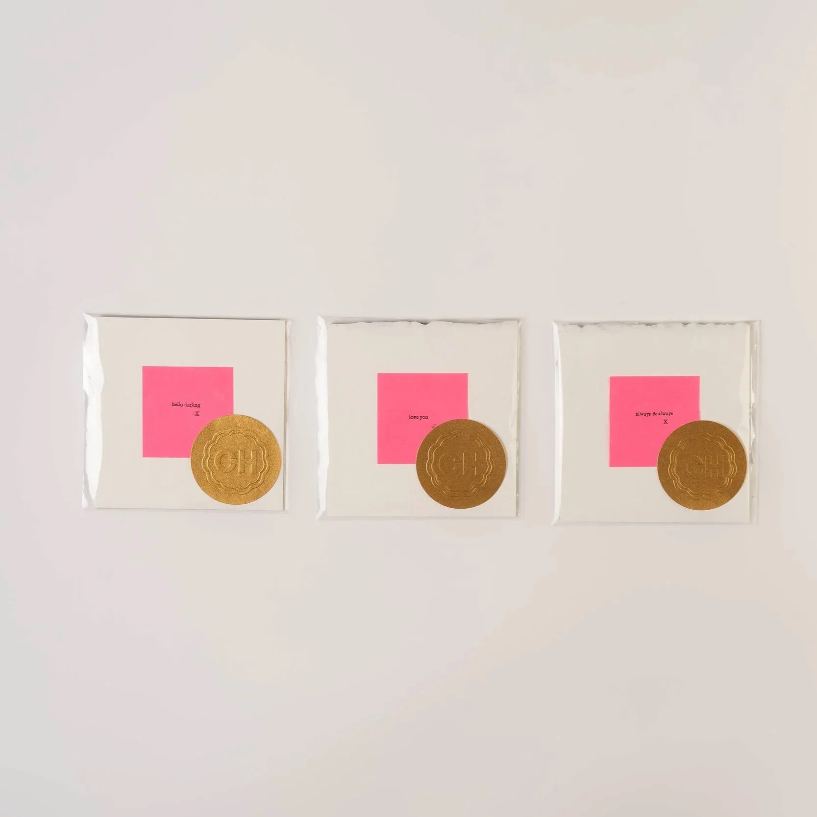 letter pressed mini love notes
