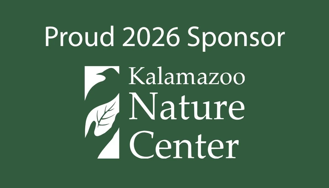 Green logo for the Kalamazoo Nature Center that reads "Proud 2026 Sponsor."