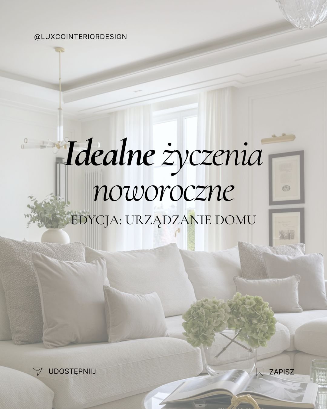 Nowy rok, nowe plany. 

Często też remonty, przeprowadzki i listy decyzji, kt&oacute;re potrafią ciągnąć się bez końca.

Wiemy, jak bardzo takie życzenia przydadzą się każdemu, kto urządza dom lub jest w trakcie zmian.

Myślimy o Was i trzymamy kciuk