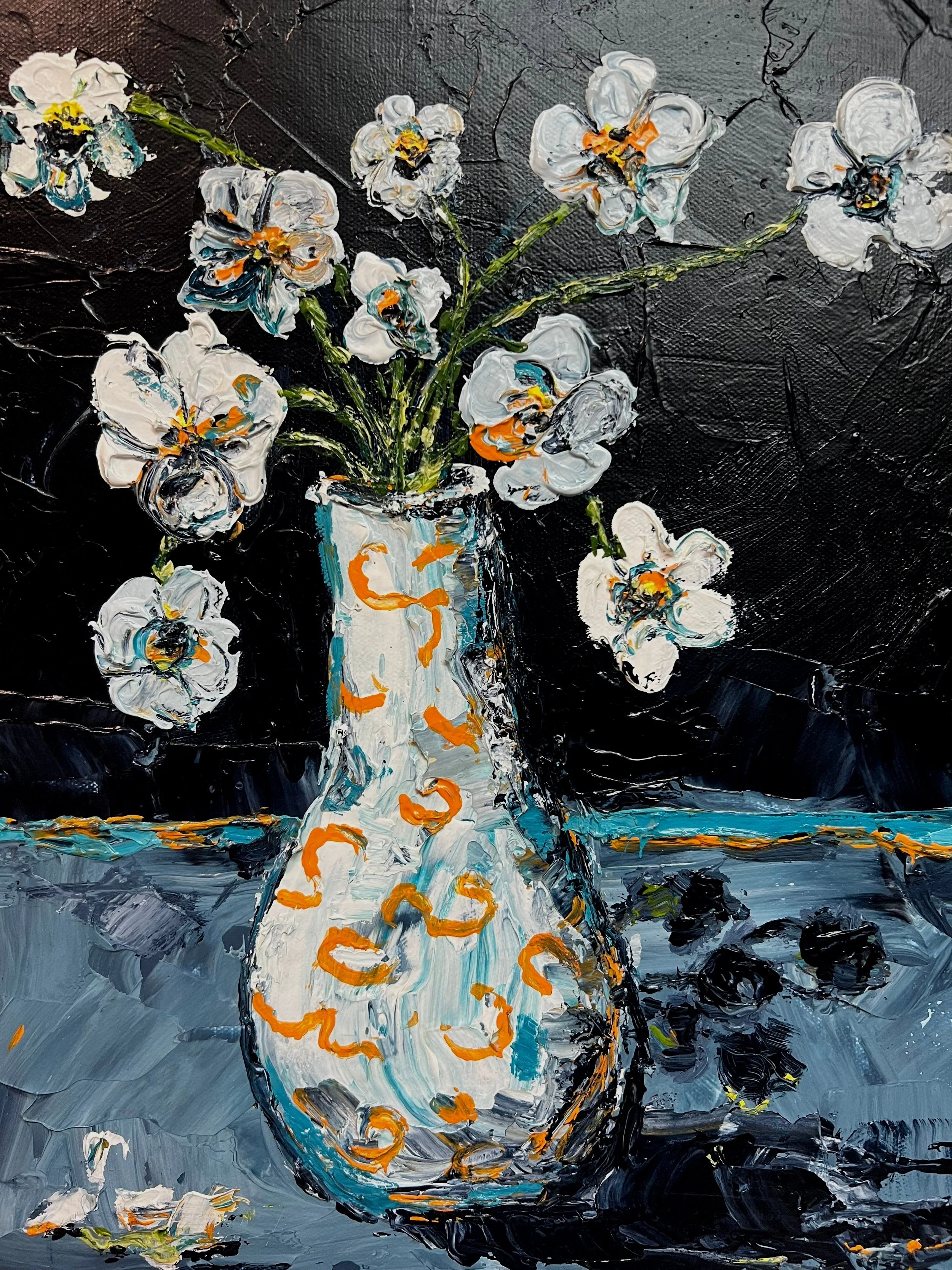 Midnight Tangerine | 12 cm x 15 cm | Acrylic on canvas | SOLD