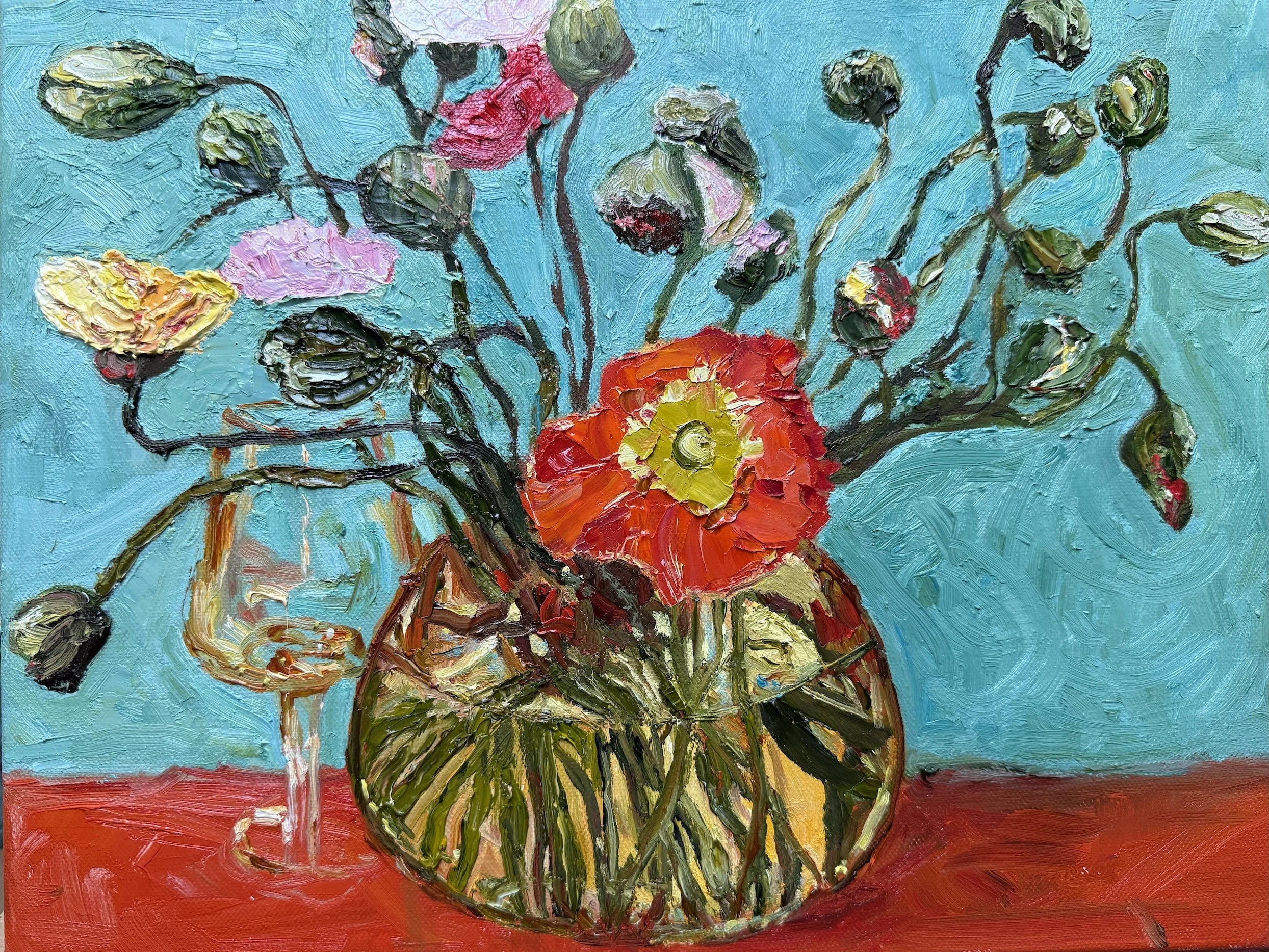 Twisted Poppies | Oil on canvas | Framed in oak | 30cm x 40cm 
SOLD
