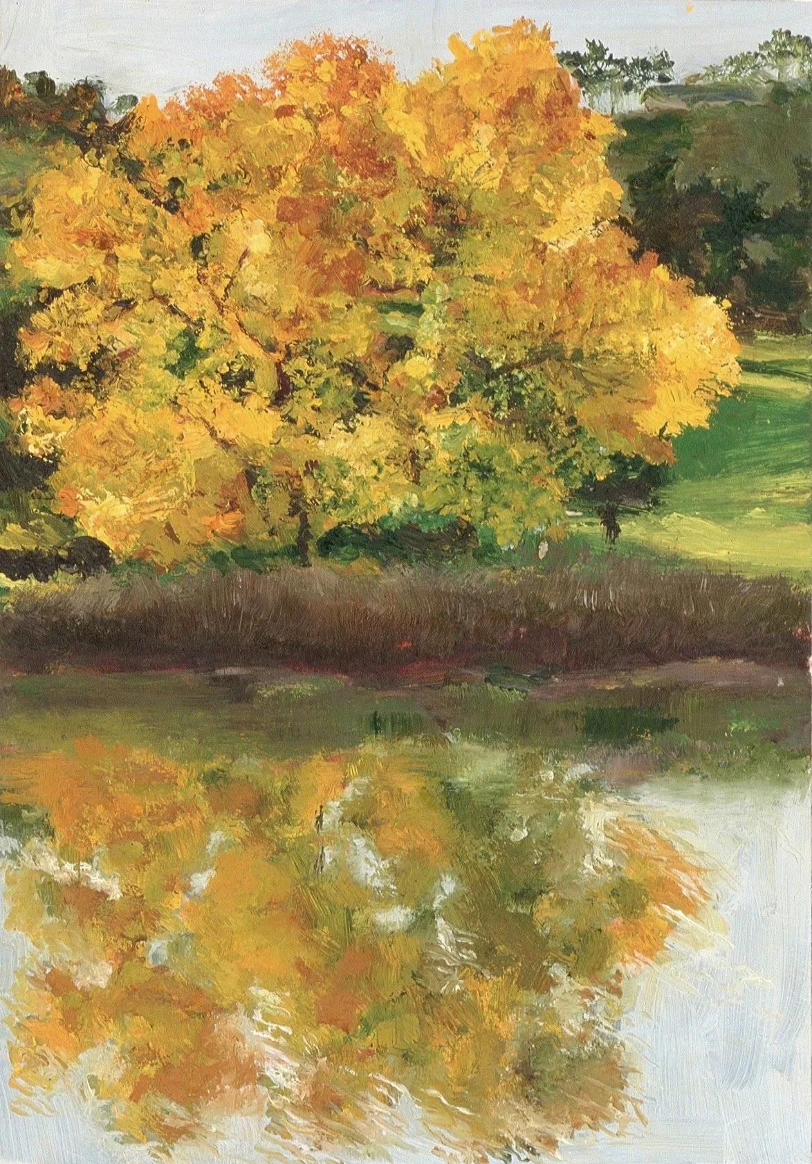 Golden Hour | 2025 Incognito Art Show piece | Oil on A5 card | SOLD at the Incognito Art Show with all money raised supports artists living with a disability.