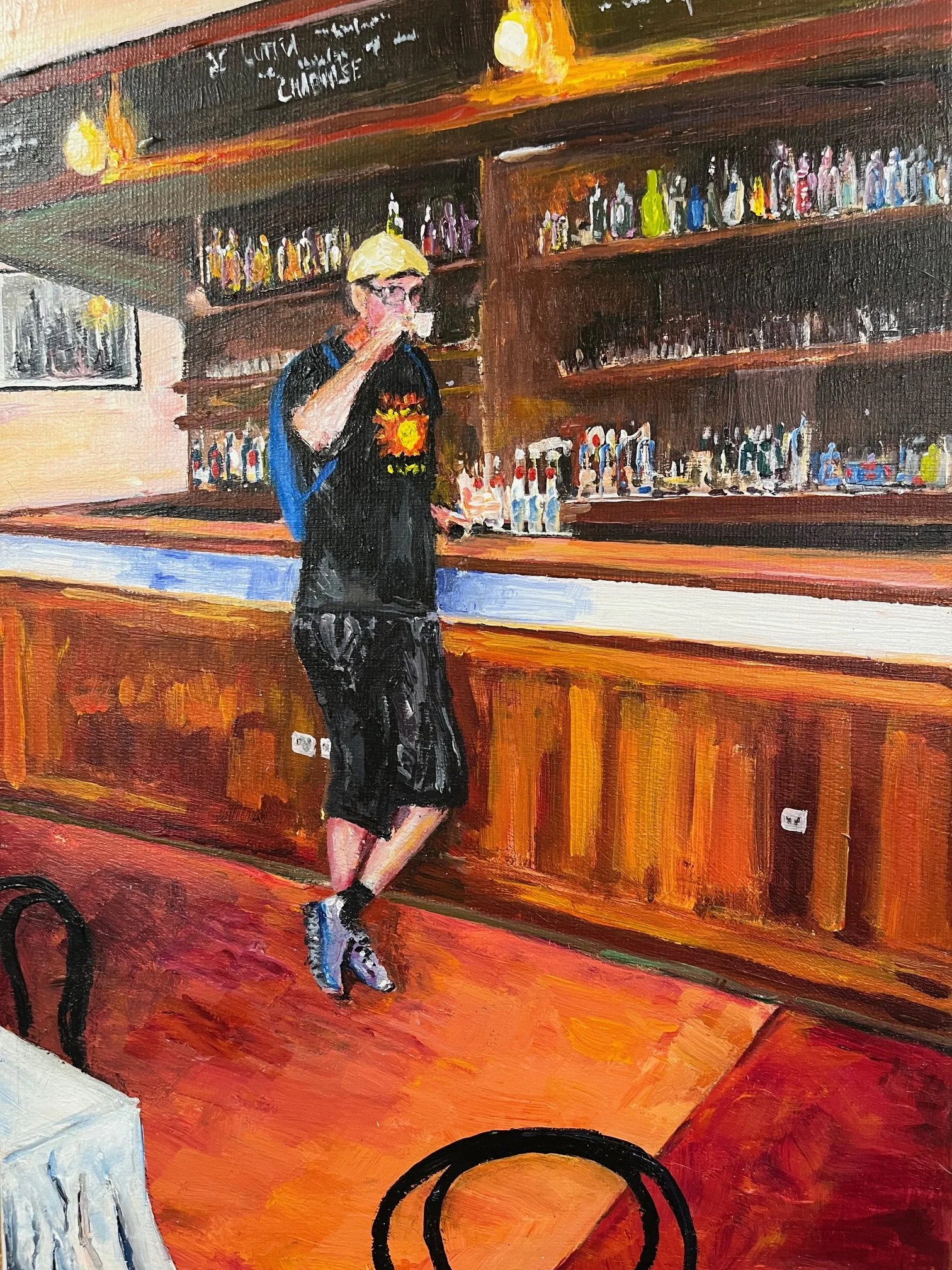 Une Cafe | Acrylic on canvas | 15cm x 12cm | SOLD