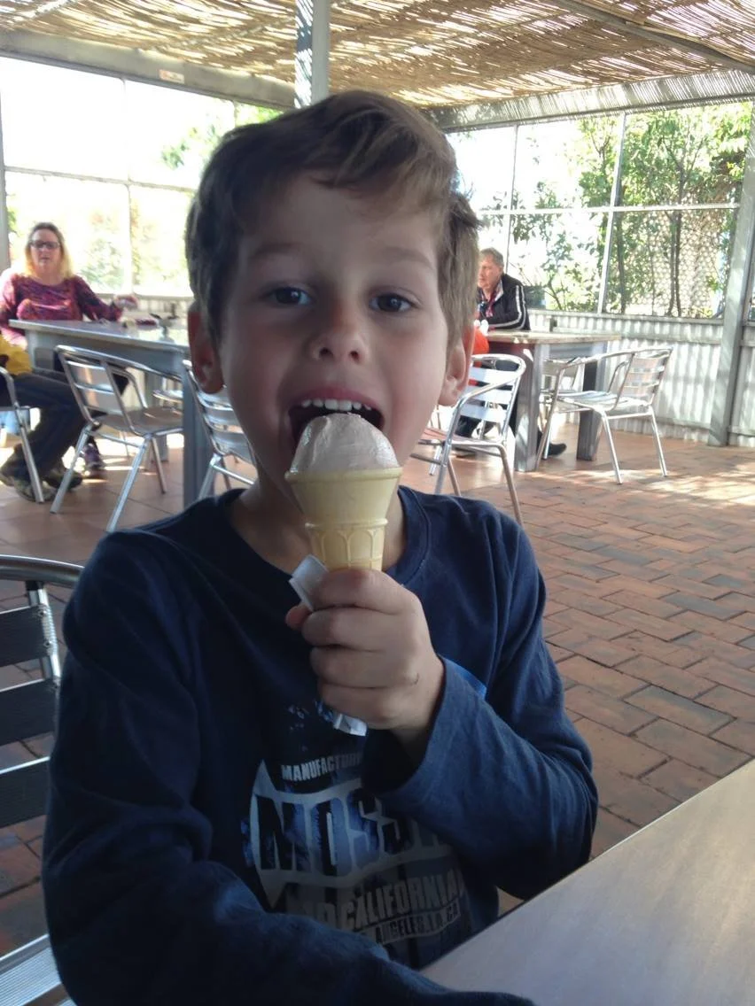 Enjoying a Housemade Gelato at Coffee Barn Gelateria 