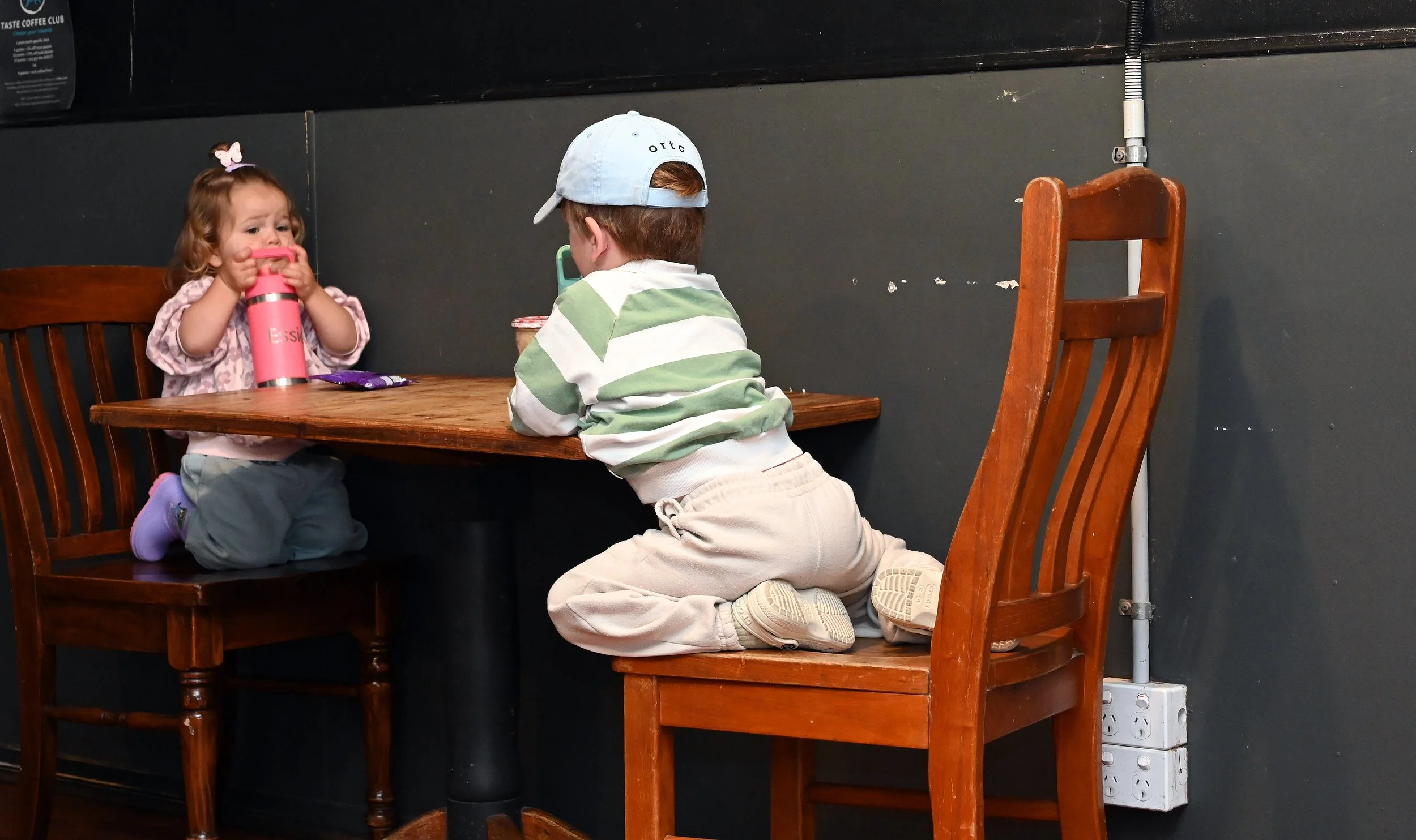 Some of our little people - The Baby chino fans - enjoying a special Marshmallow too