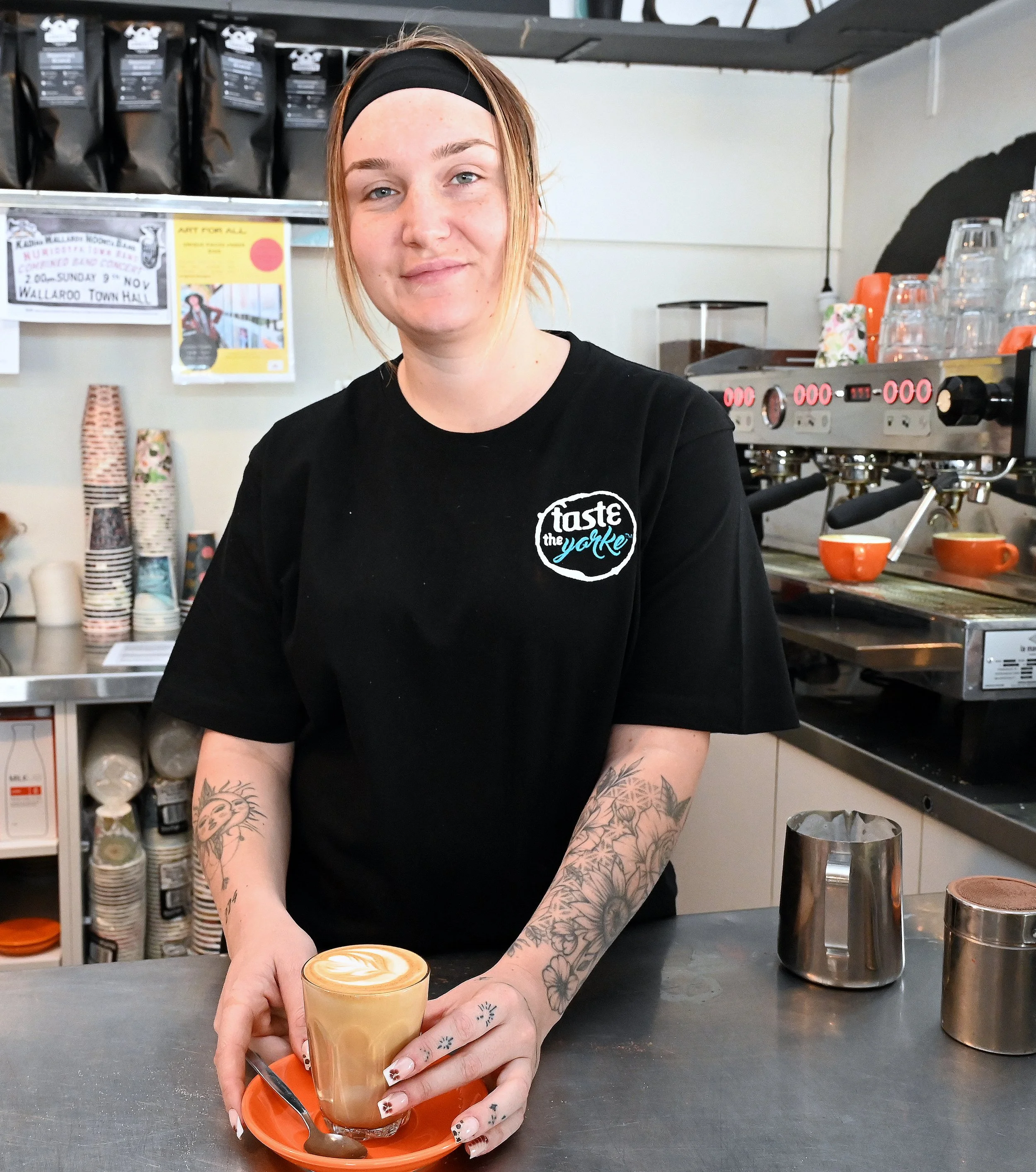 Cafe latte served at Taste The Yorke 