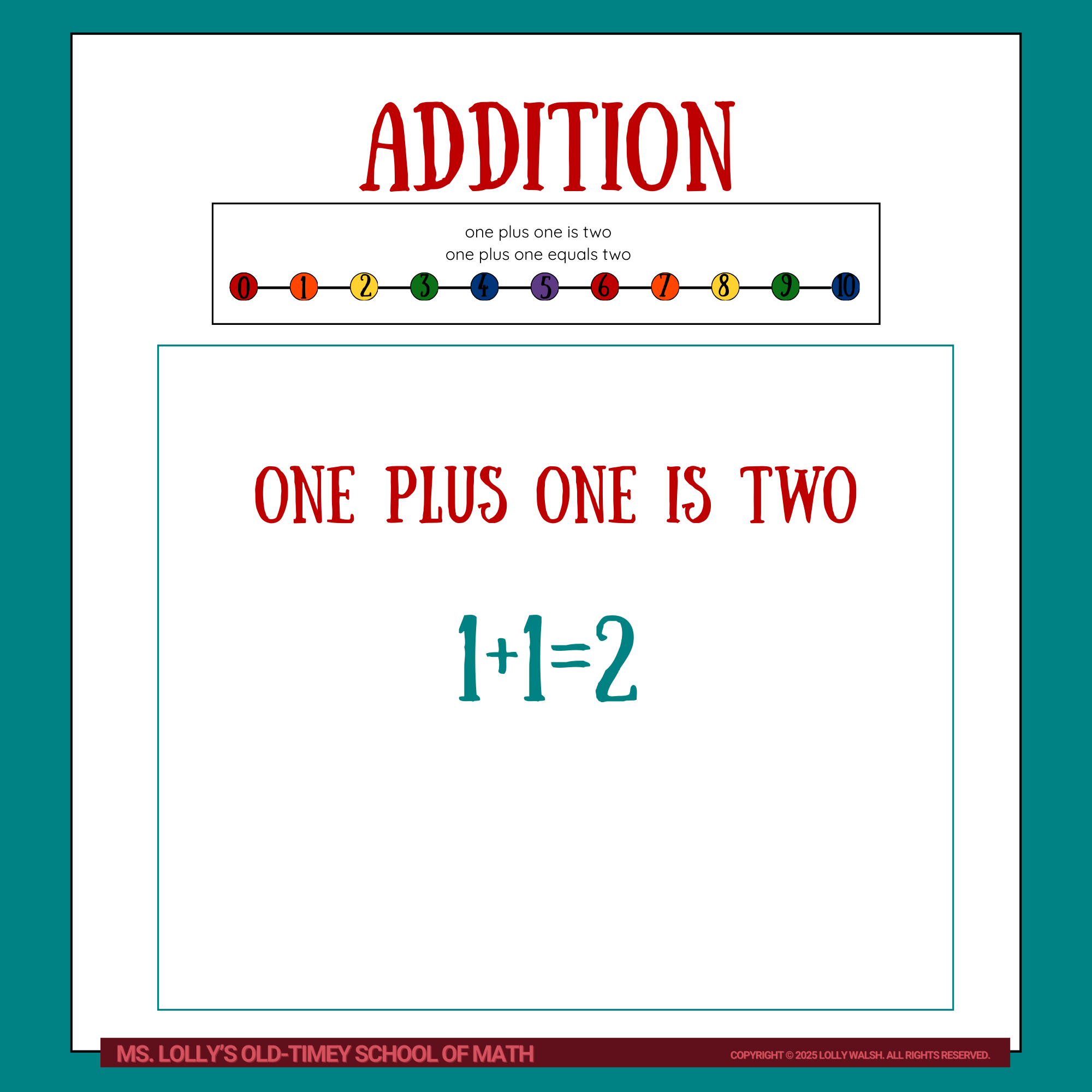 1 + 1 | One Plus One is Two | Printable Addition Worksheet | 2 pages