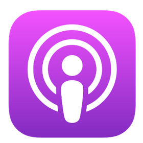 Purple app icon with a white radio signal symbol and a person silhouette in the center.