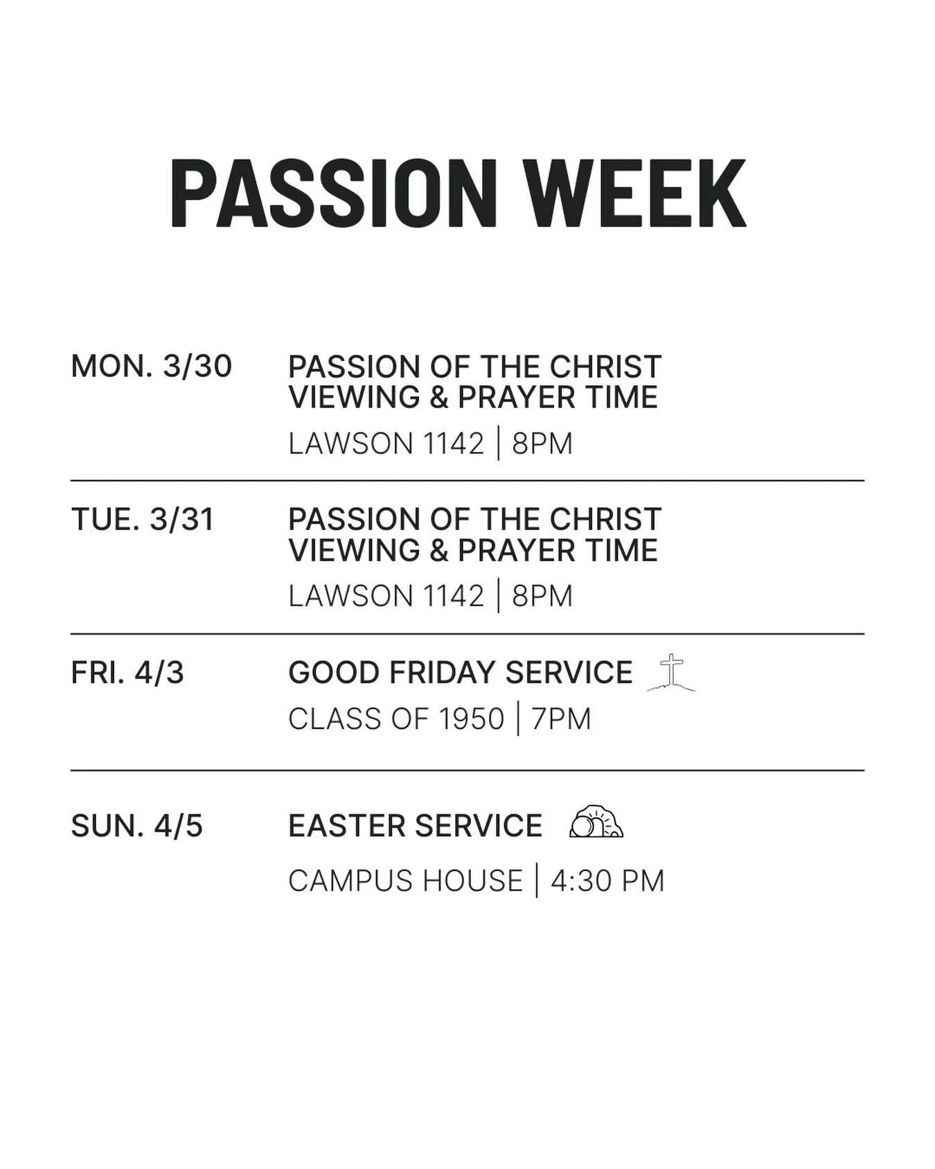 this week there will be special services and times to help us reflect on jesus&rsquo; death and resurrection and what that means for us