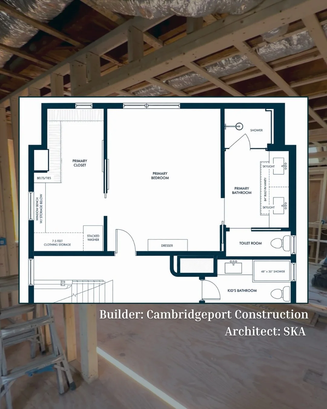 A detailed look at the Highland House. Here&rsquo;s what changed:

Closets &rarr; 2 small closets demolished to accommodate one large walk-in closet 

Bathroom &rarr; Homeowner didn&rsquo;t need a sauna. Demolished to accommodate a more spacious show