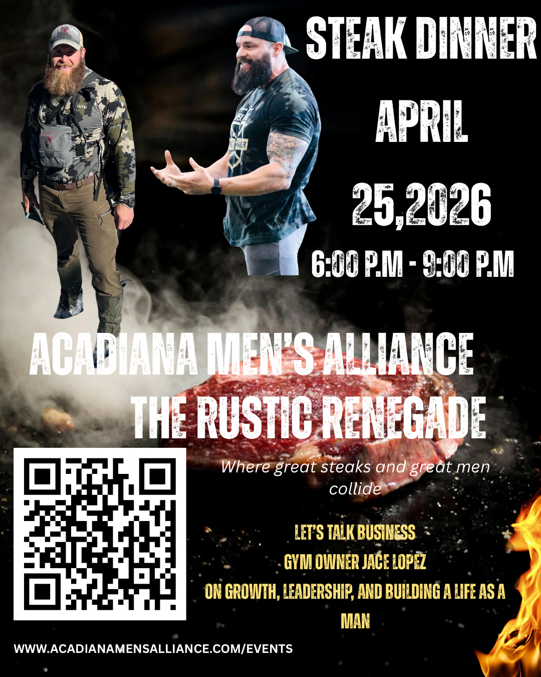 Acadian men’s Alliance Steak dinner
