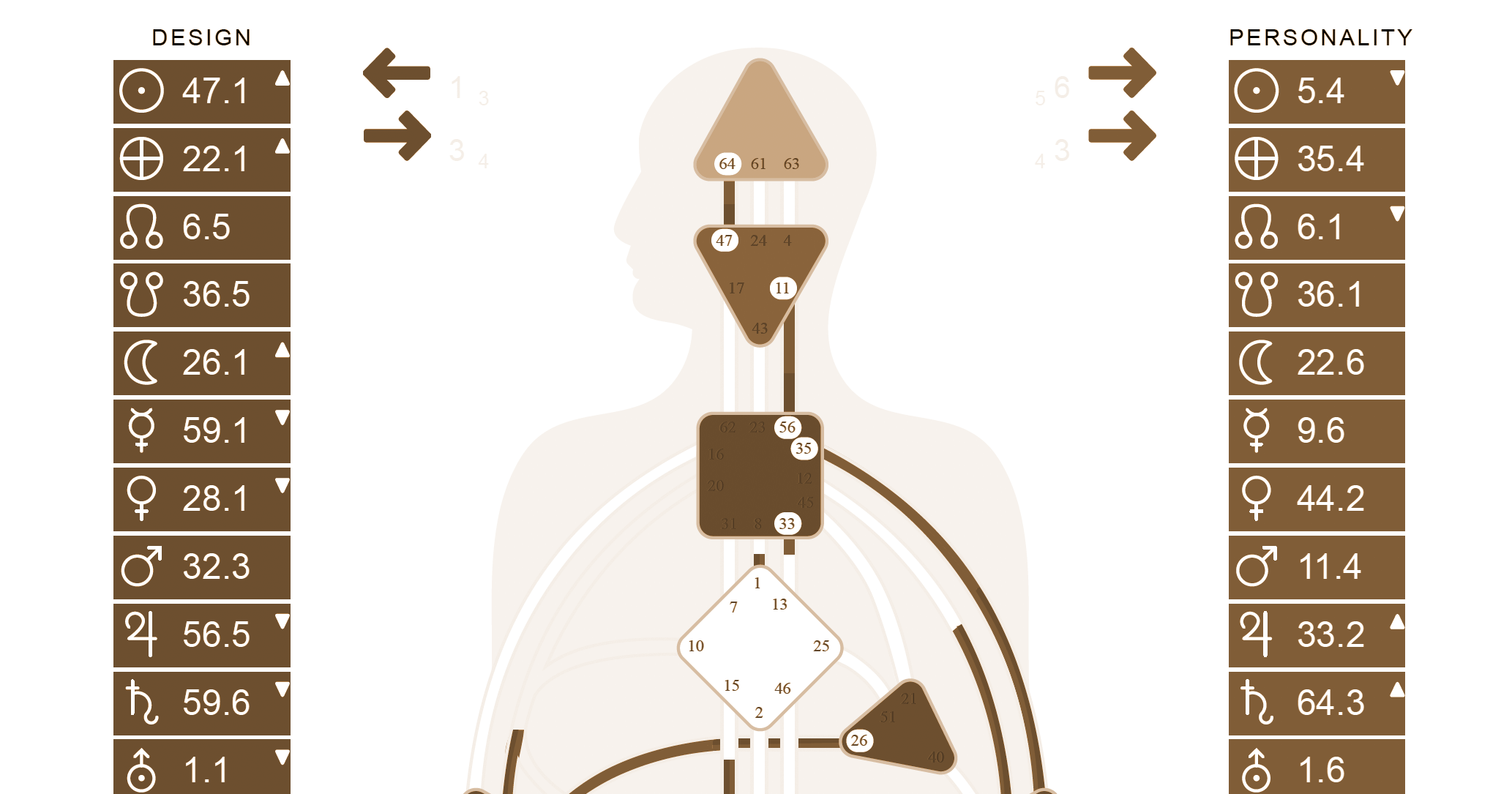image of the human design bodygraph, indicating your personal operating system chakras and channels