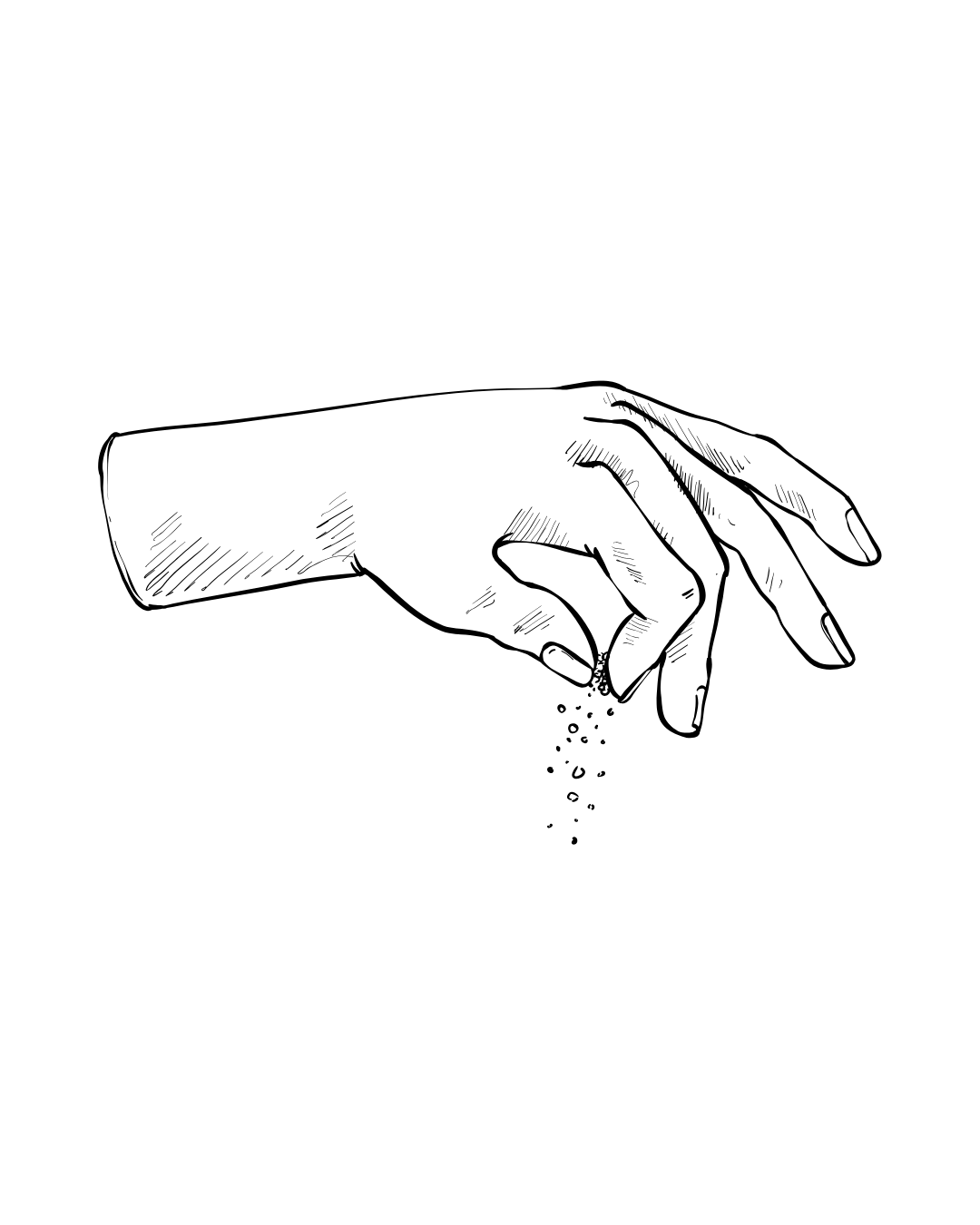 chef hand sprinkling seasonings