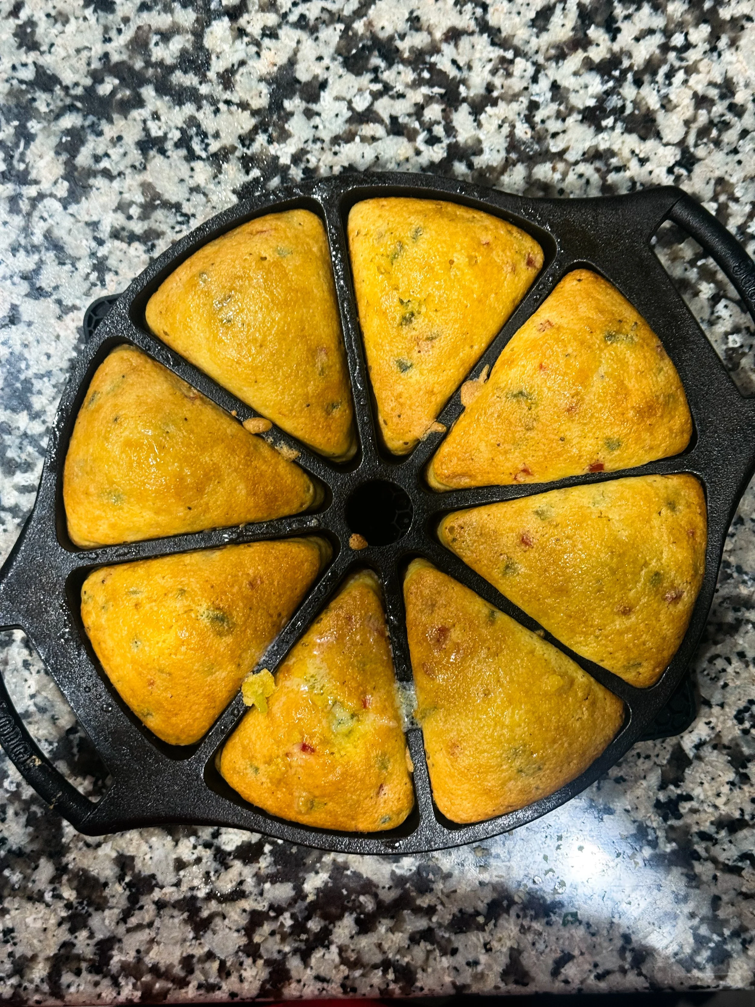 cornbread in a cast iron pan