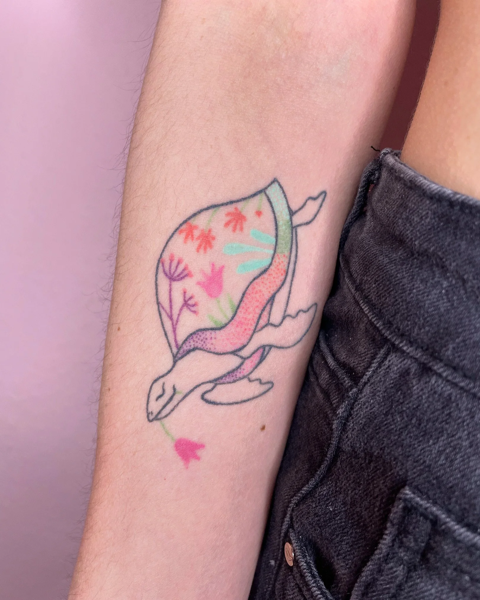 a healed colorful tattoo