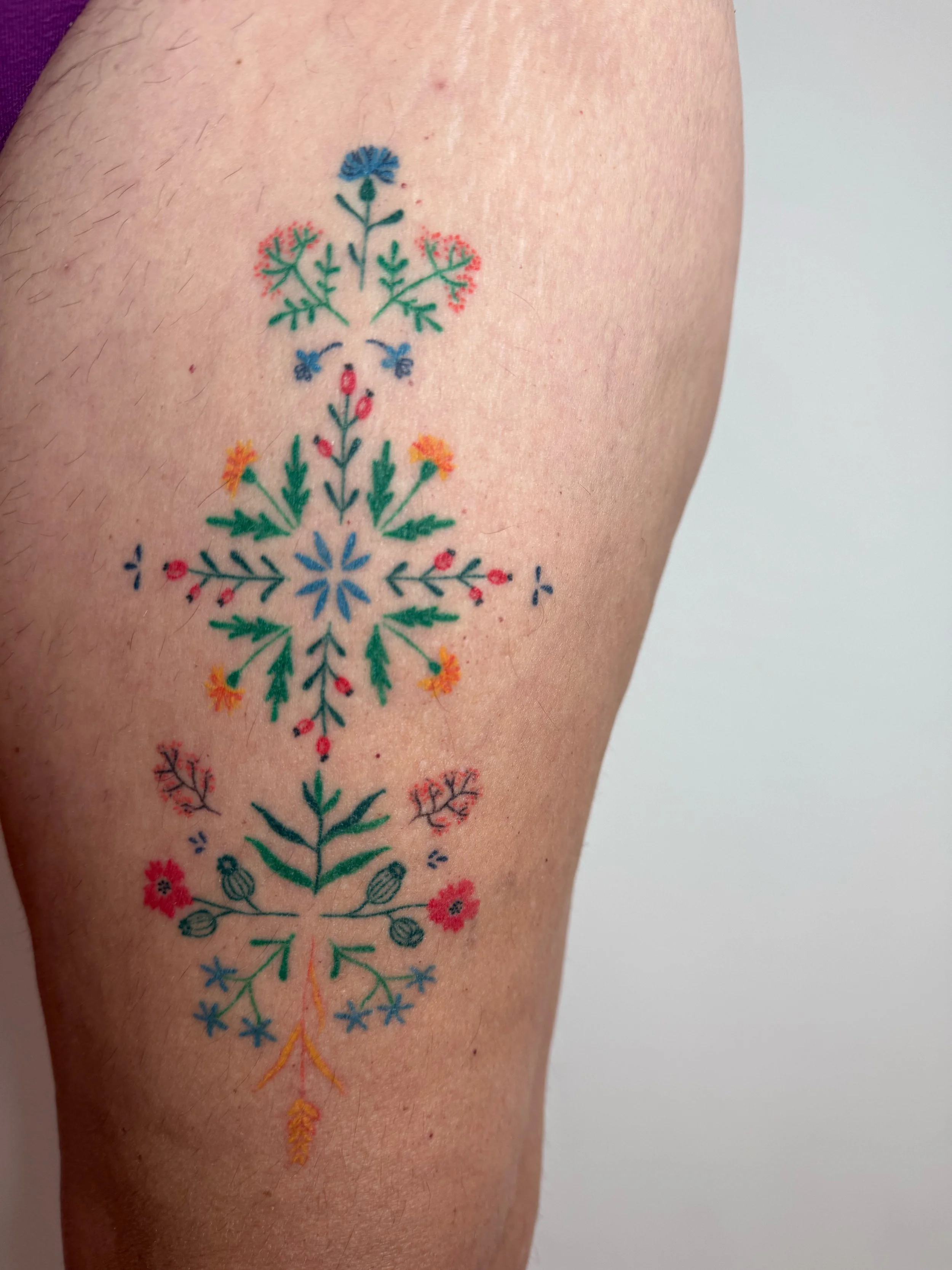 a healed colorful tattoo