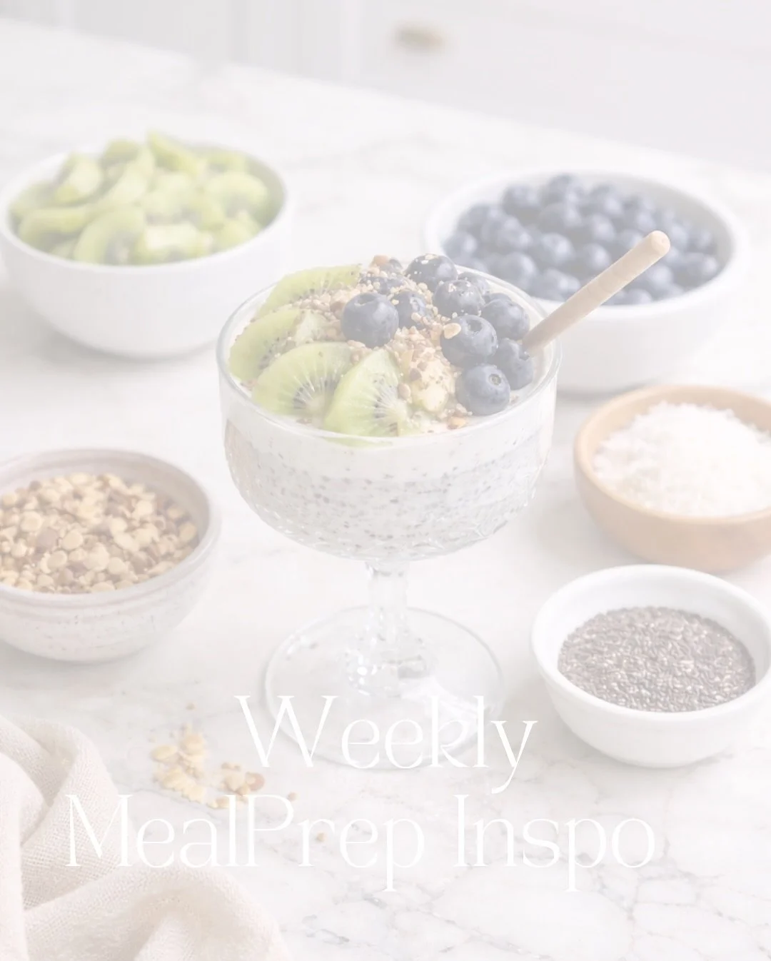 SUNDAY MEAL PREP INSPO 🥗✨

🥝BREAKFAST: PROTEIN CHIA PUDDING 
Serves 4
Ingredients
	&bull;	2 cups milk (or Soy milk)
	&bull;	&frac12; cup chia seeds
	&bull;	2 scoops vanilla protein powder
	&bull;	&frac34; cup Greek yogurt (2% or 0%)
	&bull;	1 tsp v