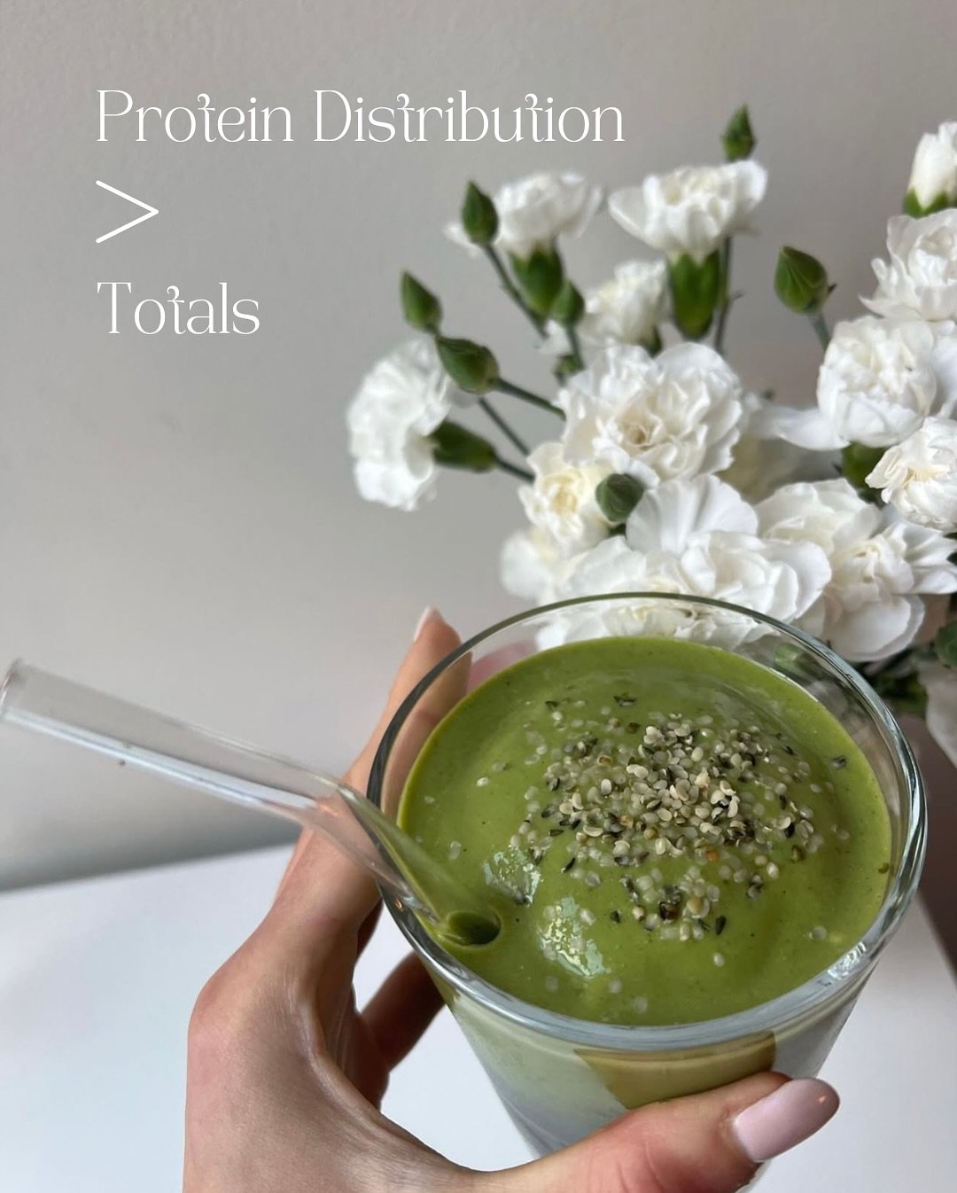 Protein Distribution > Totals 
Hitting huge numbers doesn&rsquo;t mean much if majority is eaten at the end of the day.

Here&rsquo;s why:

Your body stimulates muscle protein synthesis (MPS) in doses &mdash; not all day long. 
Research shows we m