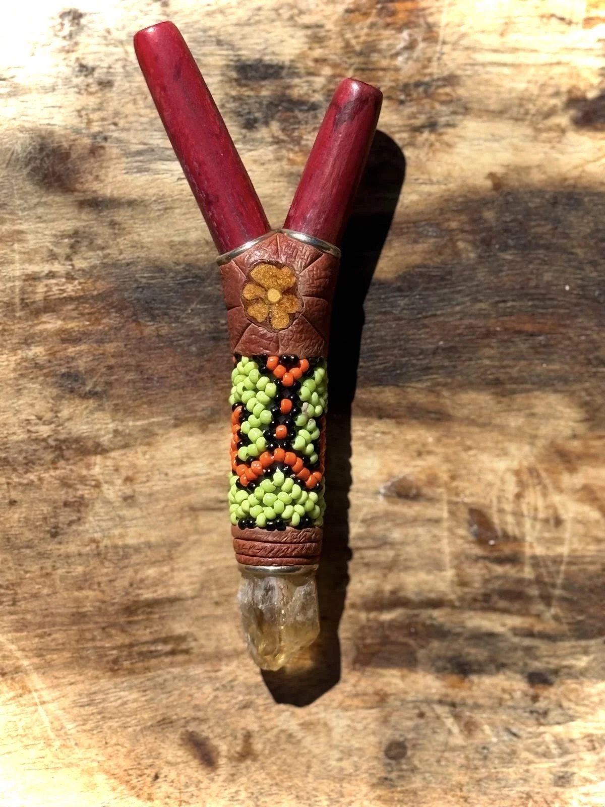 Shipibo Beaded Kuripé - Vision & Connection