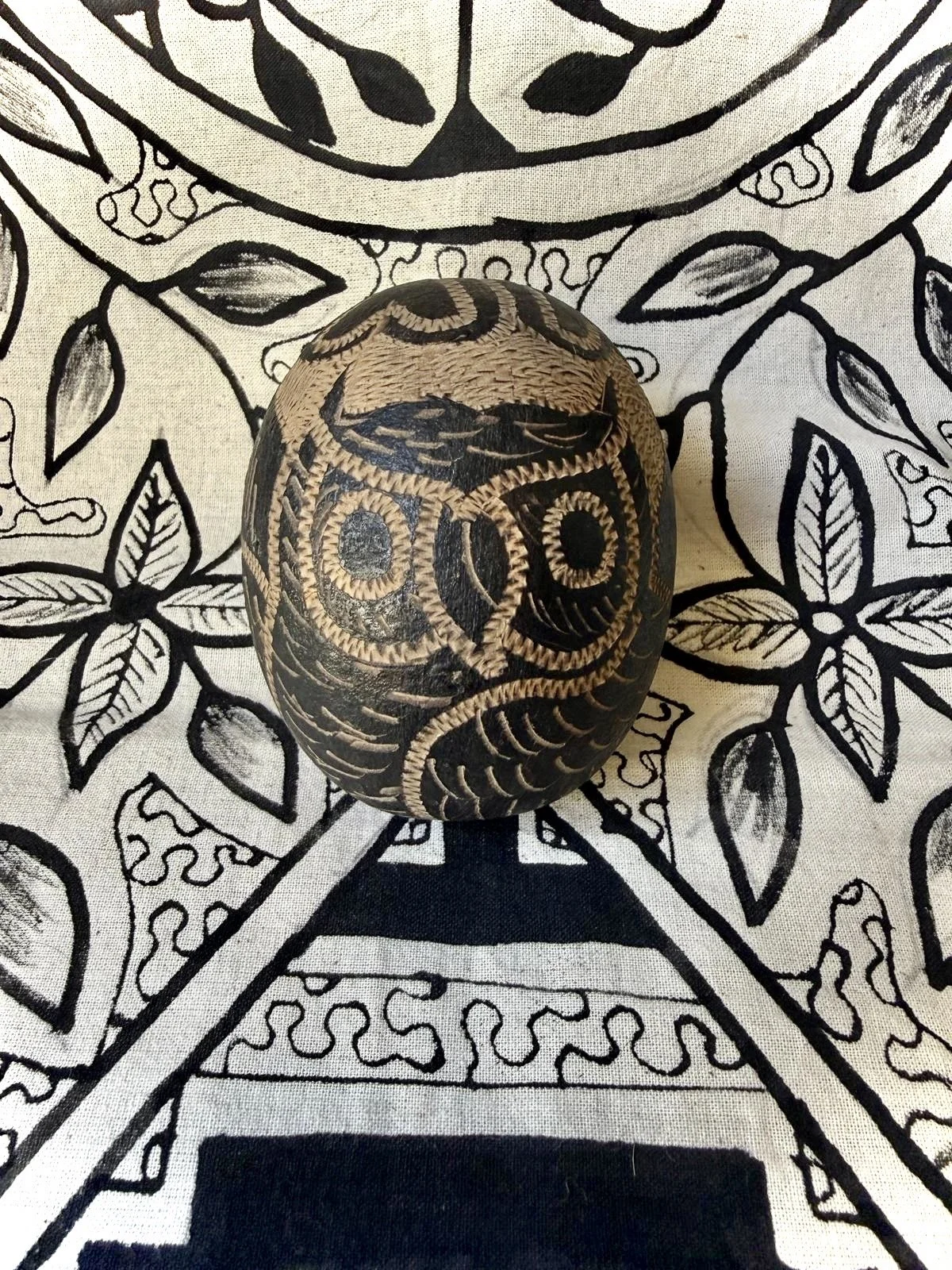 Gourd Rattle - Owl