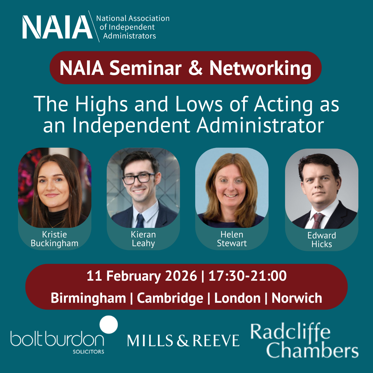 Spring Seminar 2026: The Highs and Lows of Acting as an Independent Administrator