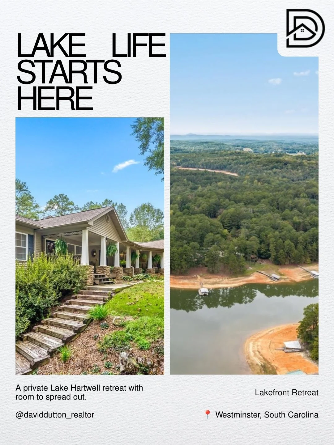🌊 What if coming home felt like getting away?

Welcome to 426 Handrops Lane in Westminster, South Carolina, a Lake Hartwell property where space, privacy, and waterfront living come together.

Set on more than 3.5 acres, this home offers over 5,500 