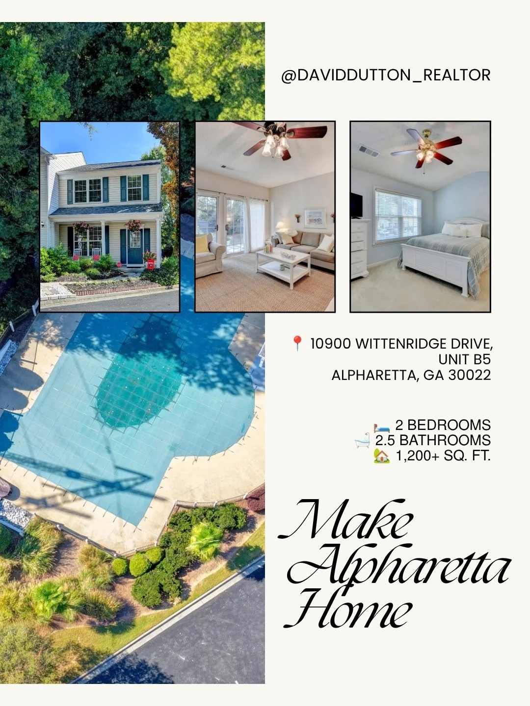 ✨ What if your next home put more of Alpharetta within easy reach?
Welcome to 10900 Wittenridge Drive, Unit B5, a 2-bedroom, 2.5-bath townhome with more than 1,200 square feet of comfortable, low-maintenance living. 🏡

The layout gives you room to s
