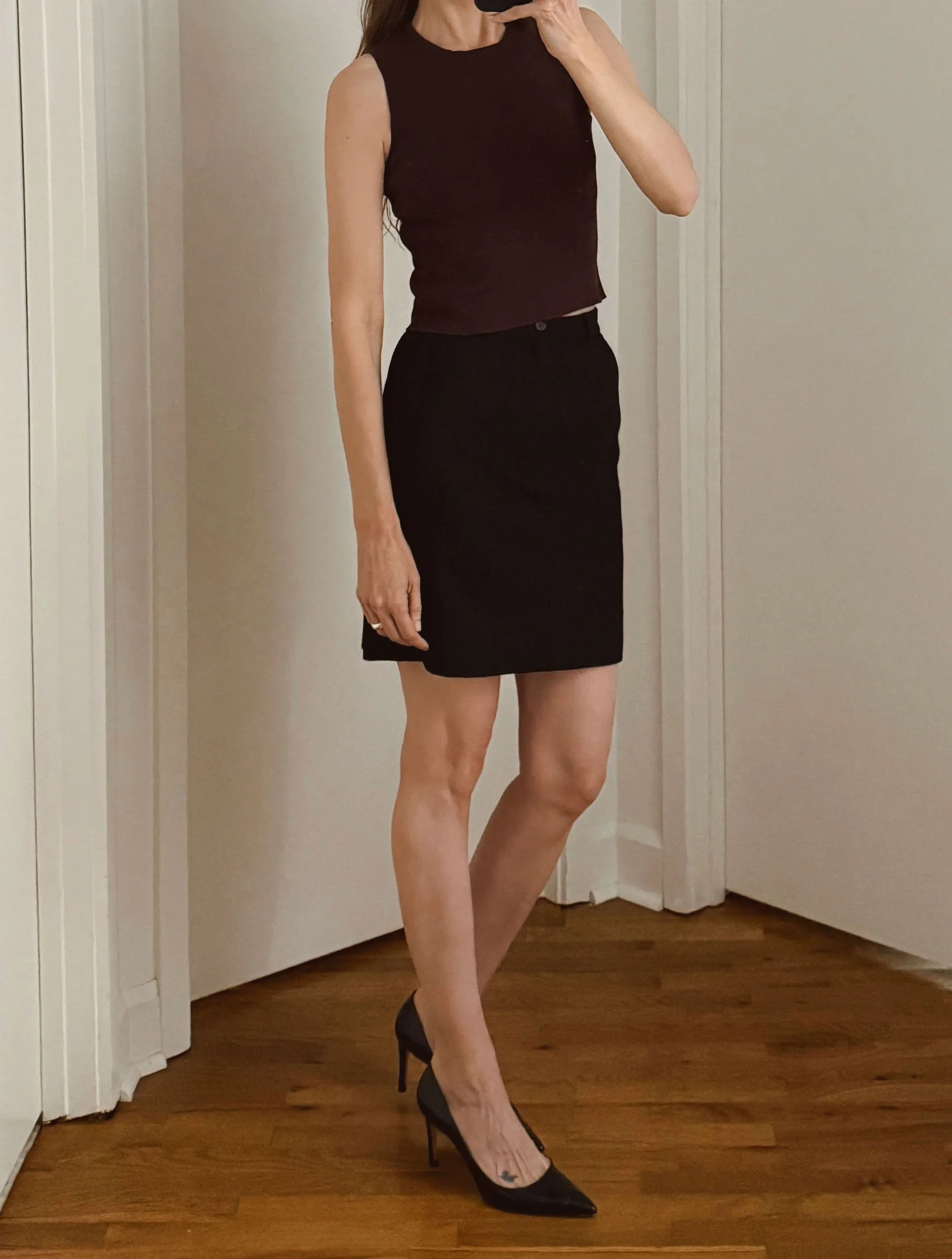 '90s Ralph Lauren Collection Silk Trouser Mini Skirt