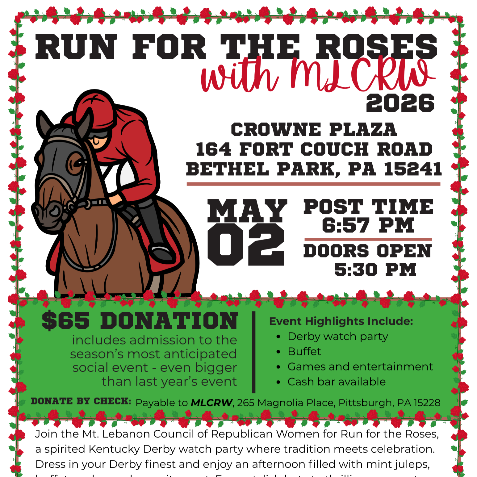 Run for the Roses with MLCRW 2026