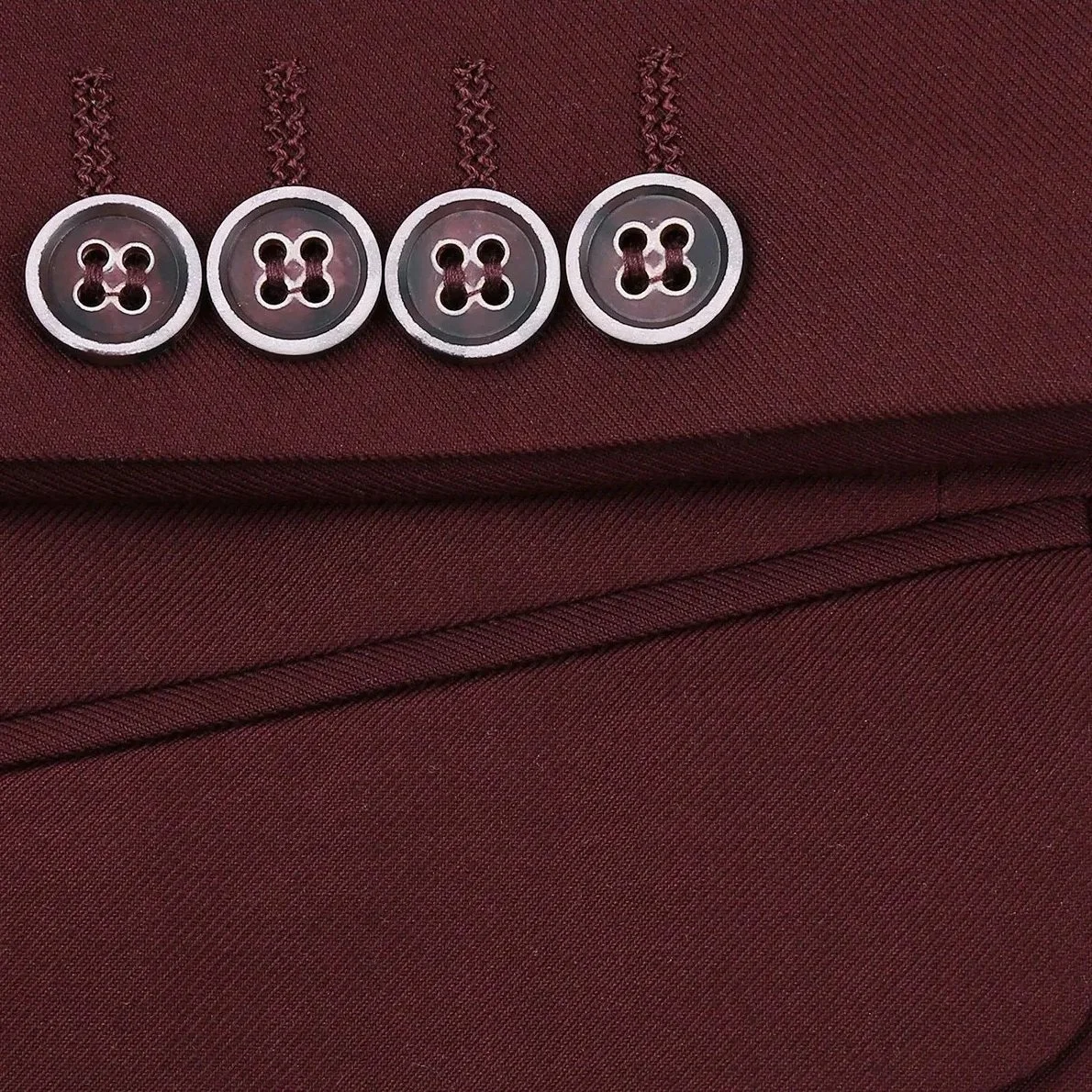 Burgundy suit jacket buttons