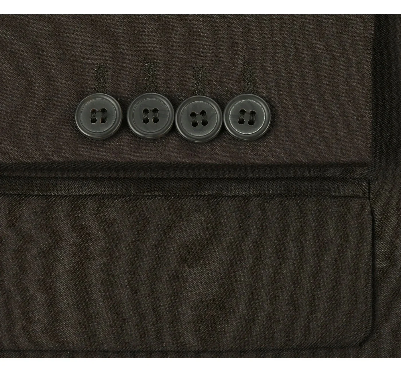 Brown suit jacket buttons on sleeve