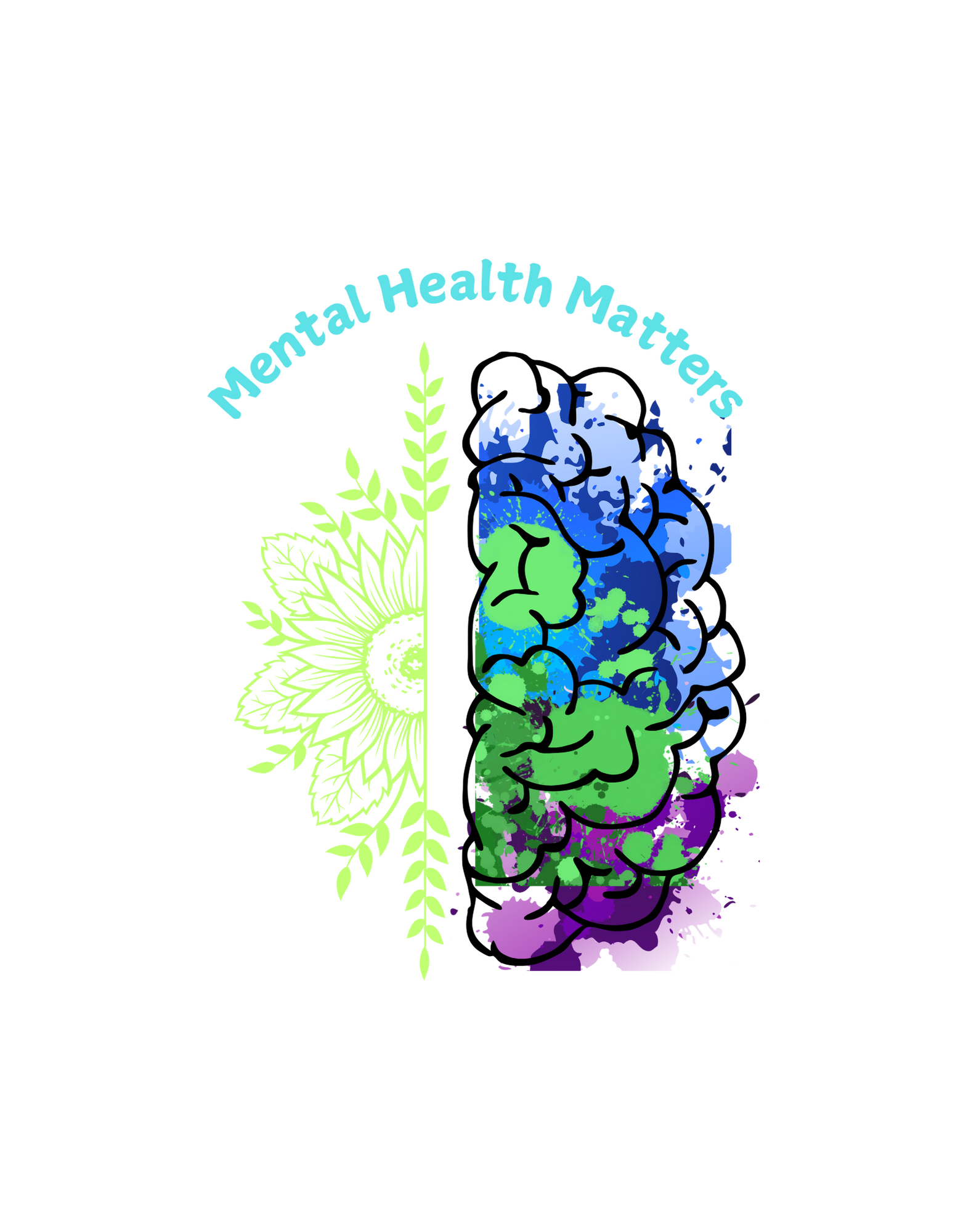 Half brain flower T-shirt (8).png