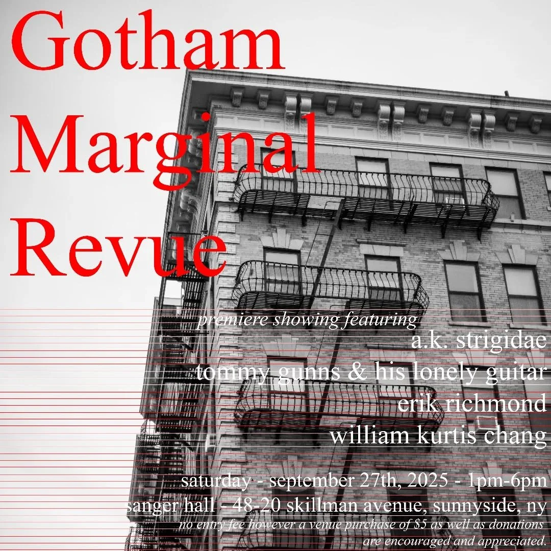 my friend @a.k.strigidae and I decided to start our own collective to book like minded musicians, alas our humble project @gothammarginalrevue . Our first showcase is at the end of the month, and it will be hosted at @sangerhall . It features a handf