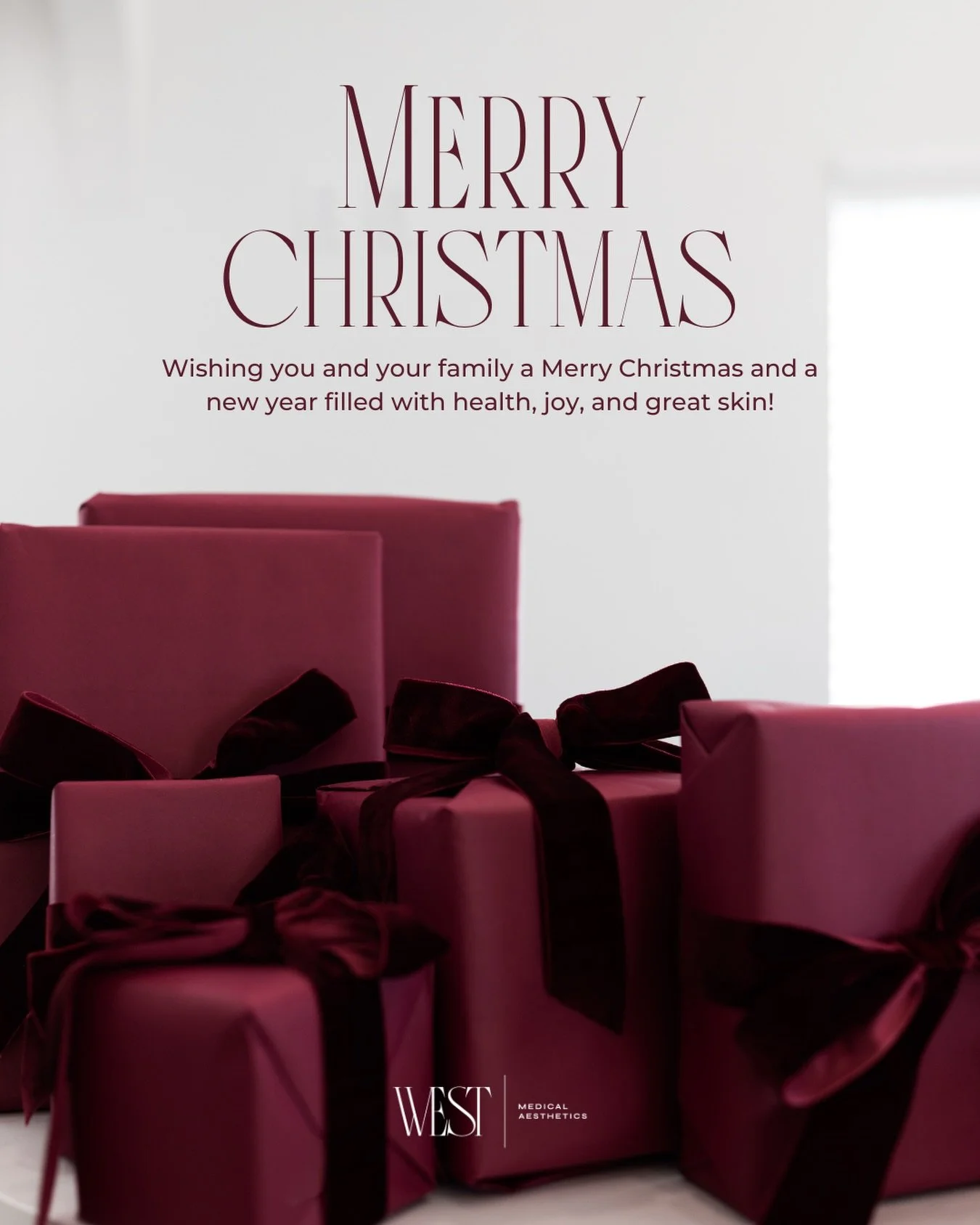 From our West Medical Aesthetics family to yours&mdash;Merry Christmas. ❤️ 

Thank you for an incredible first few months and for trusting us with your care. Wishing you a safe, happy, and beautiful holiday season.