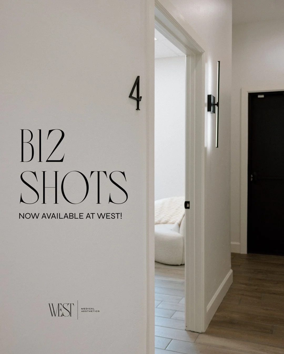 New at West: B12 shots 💉✨

A quick vitamin injection that supports energy, metabolism, brain function, and red blood cell production&mdash;aka the boost your body&rsquo;s been asking for.