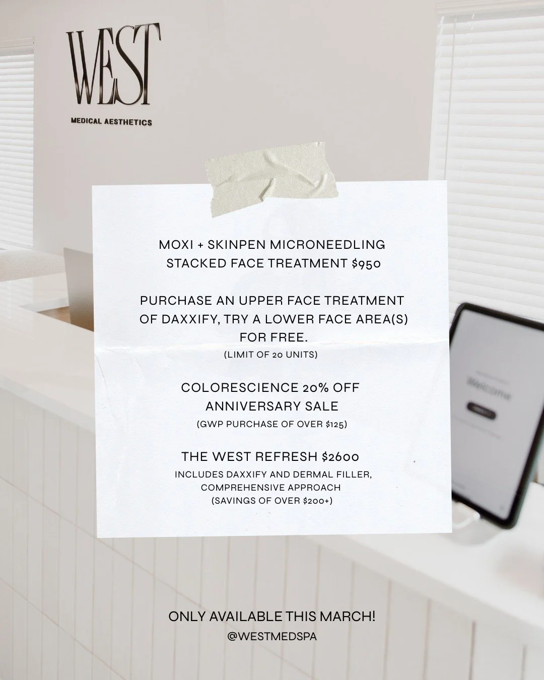 MARCH AT WEST &mdash; the time to try the treatments you've been thinking about! 

Learn more + book your appointments at westmedspa.com 🤍