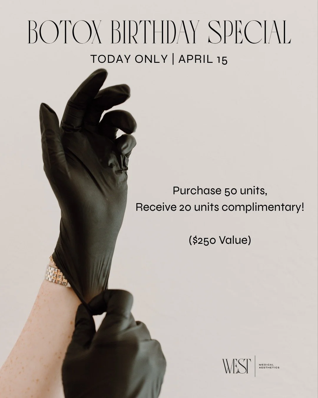 Celebrate Botox&rsquo;s birthday with us!!!🎉

Today only&mdash; buy 50 units, receive 20 on us!! 
westmedspa.com/specials ⬅️