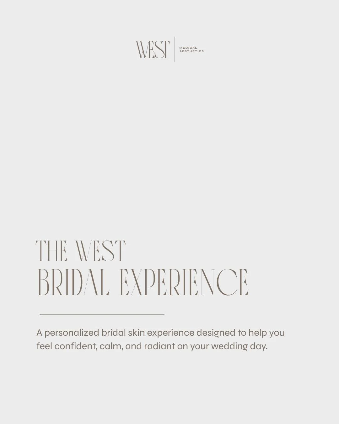 Introducing the West Bridal Experience ✨ 💉 👰 

A personalized bridal skin experience designed to help you feel confident, calm, and radiant on your wedding day.

Swipe through to learn more + book your consultation today at westmedspa.com 🤍