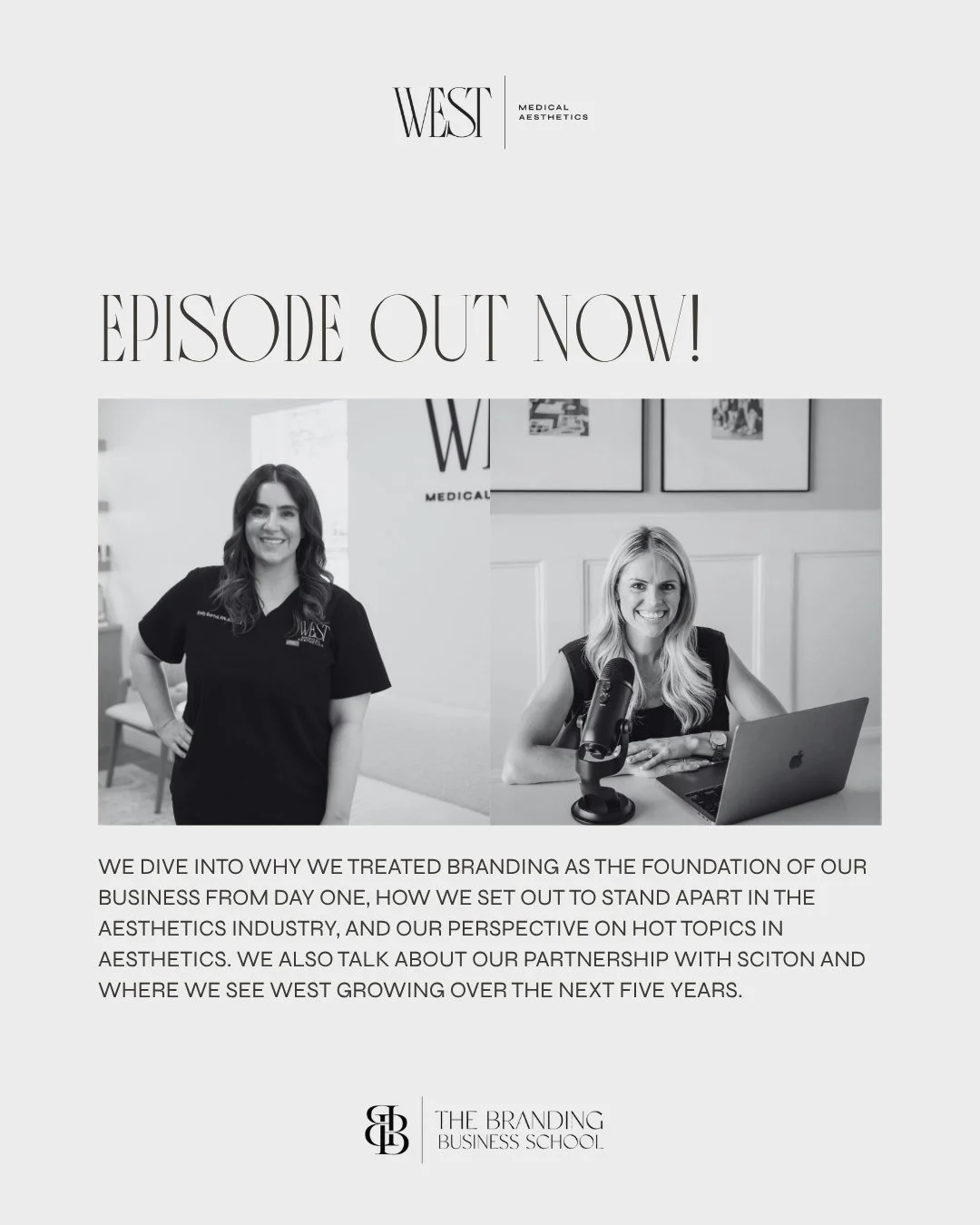 Tune in to today's episode on @thebrandingbusinessschool with our very own @aestheticnurse_emily 🎙️ 🤍 

They discuss all things how West came to life, from Emily's time in the ER to the decision to create a medical spa that did things differently. 