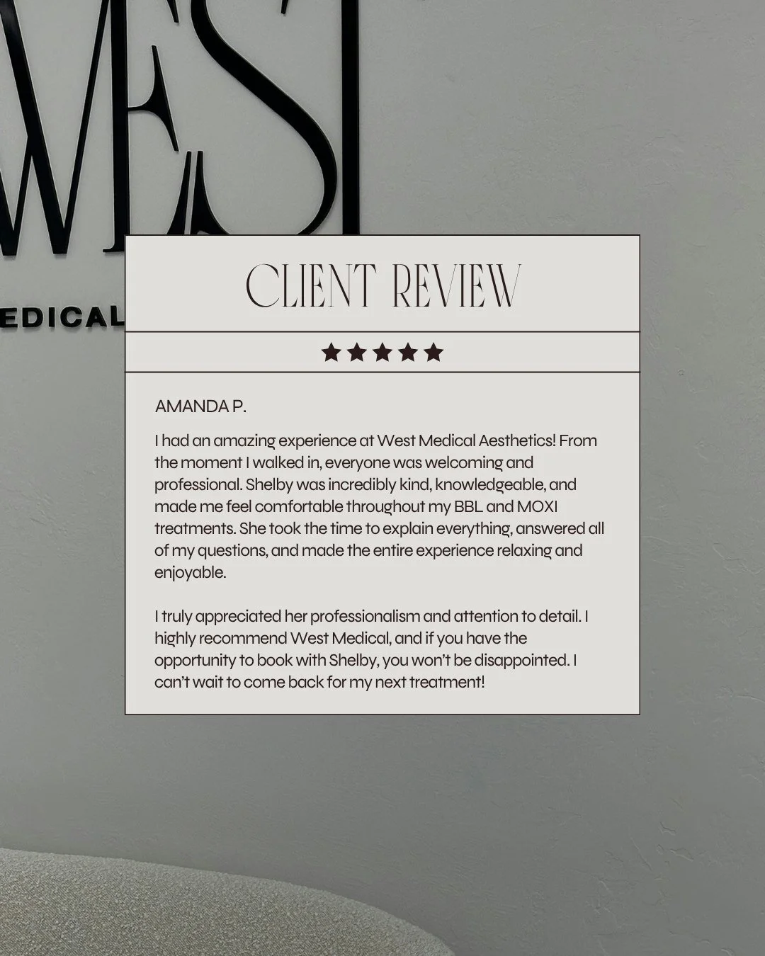 Nothing means more to us than hearing how confident you feel in your skin ✨

We&rsquo;re so grateful for every kind word and every patient who trusts West Medical Aesthetics with their goals. Your experience matters just as much as your results &mdas